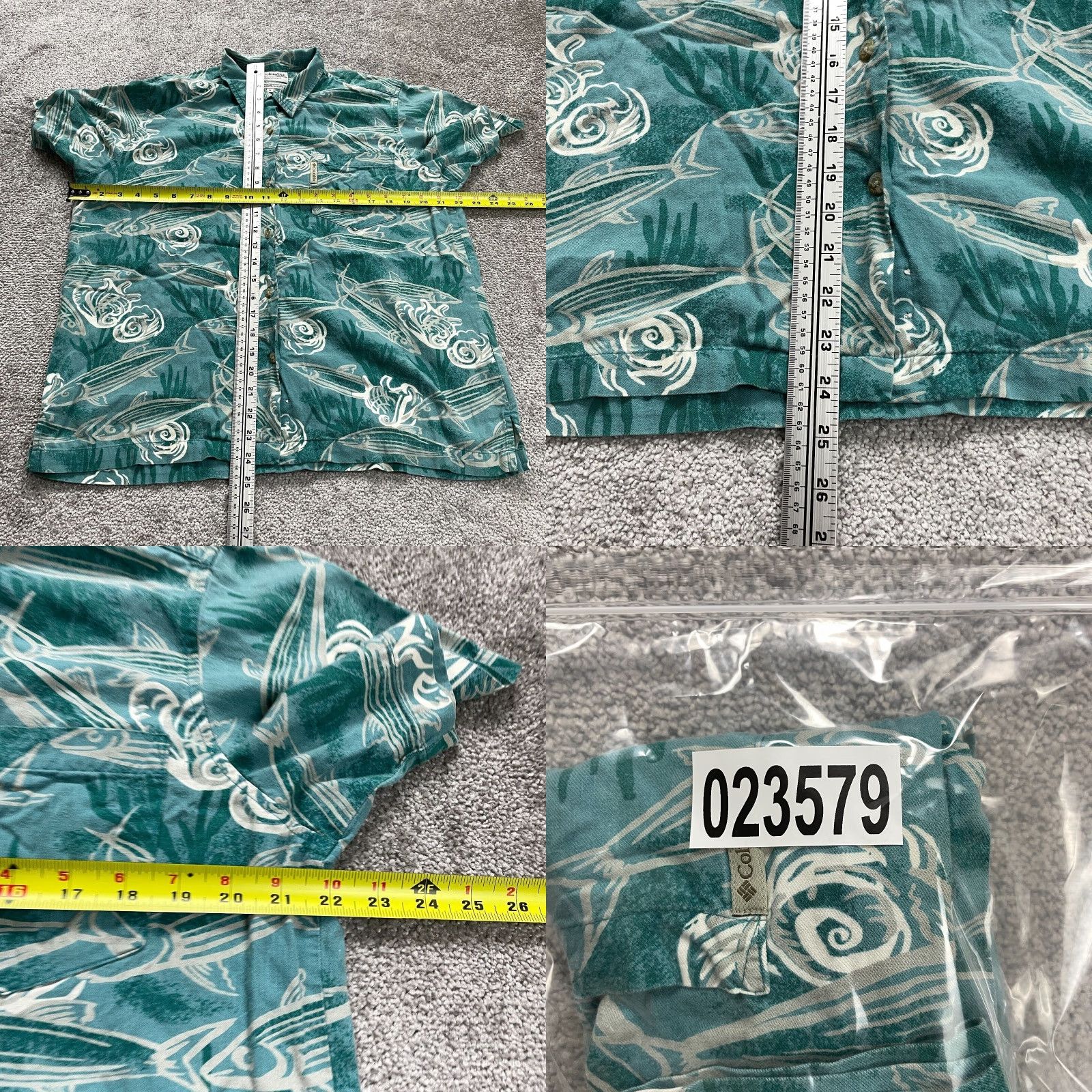 Vintage Columbia Shirt Mens Regular Button-Up Short Sleeve Green Cotton Fishing Logo 44in Chest M Adult Mens Size US M / EU 48-50 / 2 - 8 Thumbnail