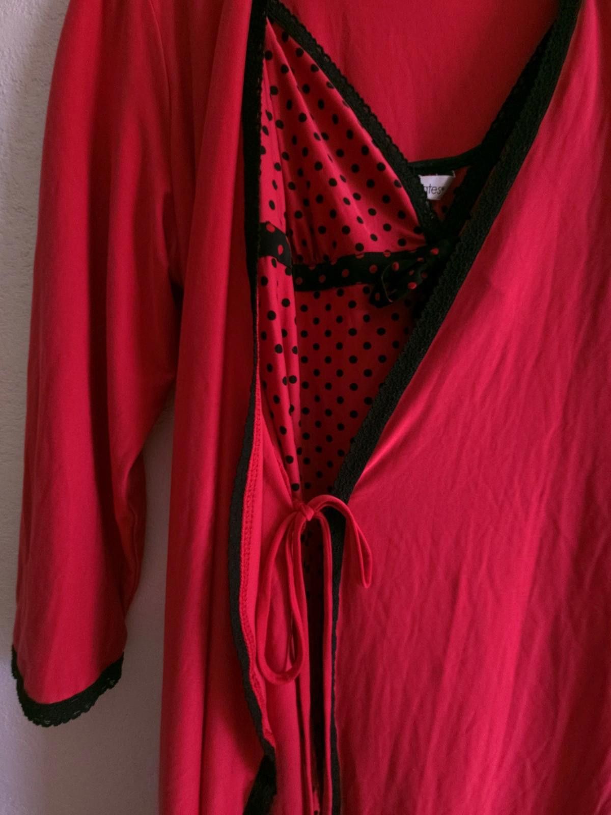 Other Vtg Delicates Sexy Red Nightgown, Lace Trim Robe Sz M Medium Size ONE SIZE - 6 Thumbnail