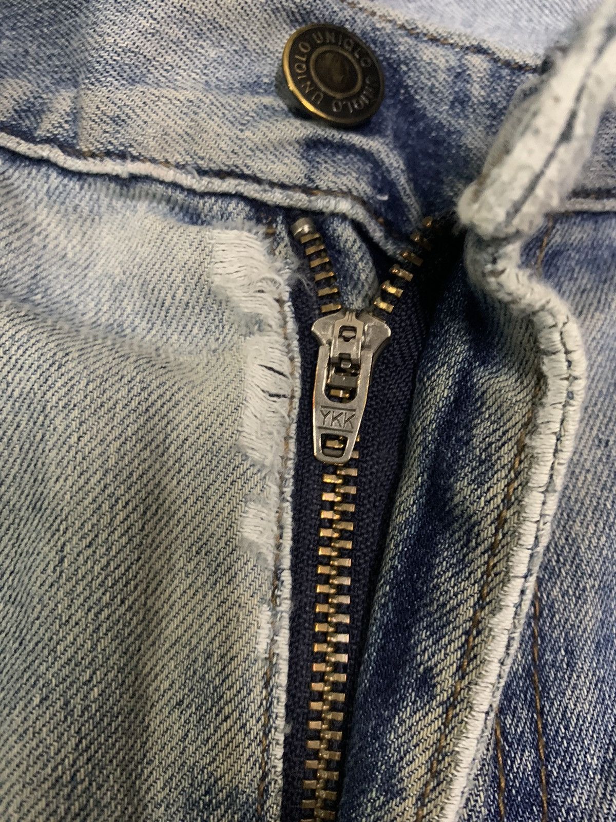 Undercover × Uniqlo Vintage Uniqlo Blue Wash Patchwork Distressed Jeans (Rework) Size US 33 - 5 Thumbnail