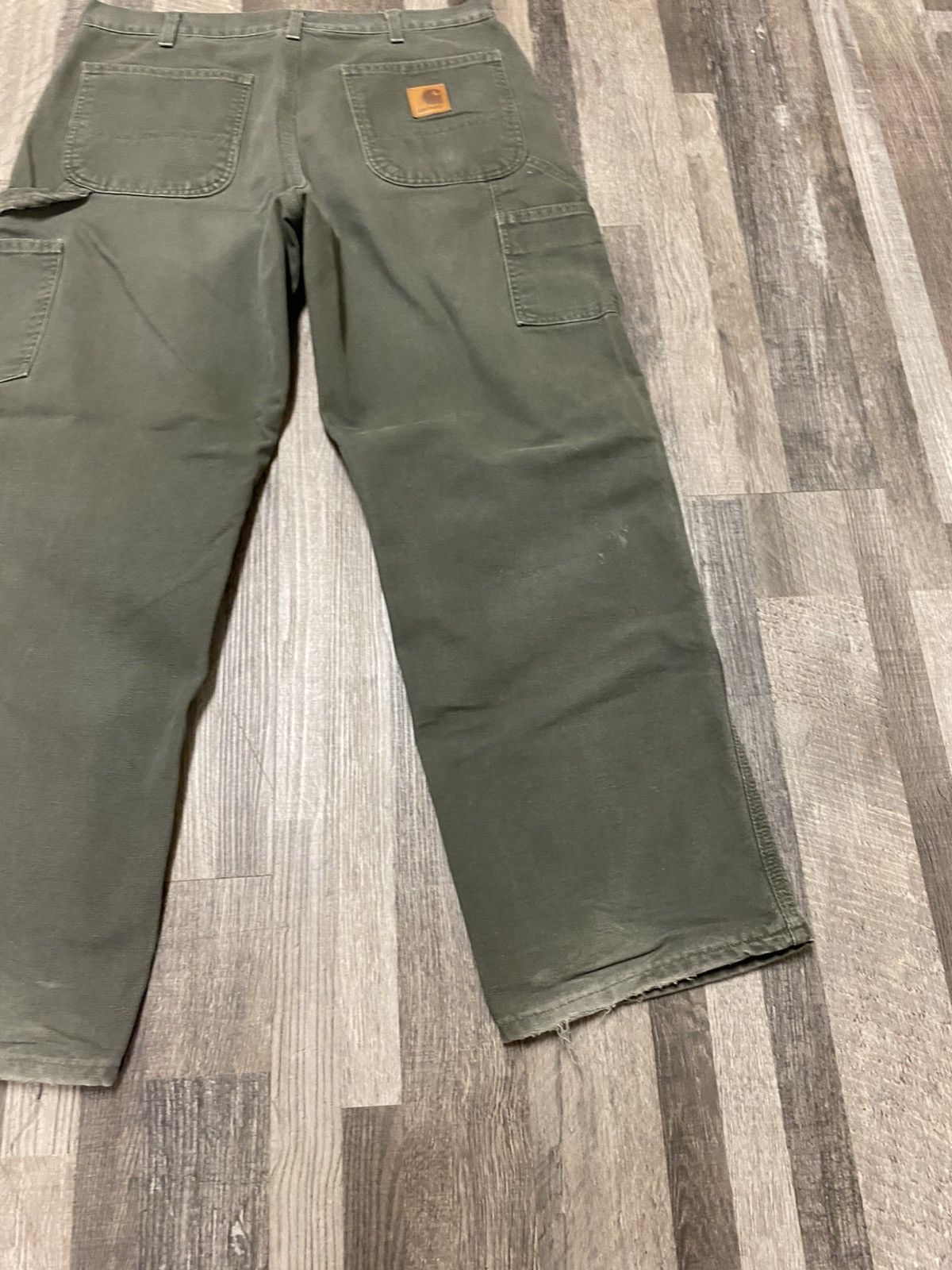 Carhartt Vintage Carhartt Olive Green Big Patch Carpenter Pants Baggy Size US 34 / EU 50 - 6 Thumbnail