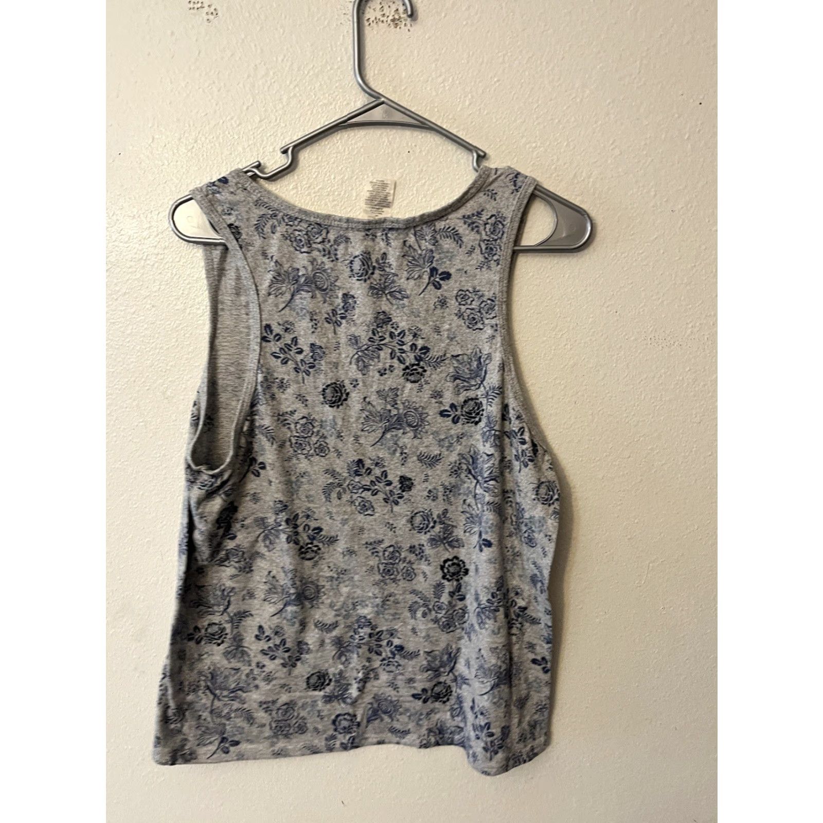 Lucky Brand Lucky Brand Sleep Shirt Gray Floral Tank Tee Lounge Sleeveless Womens L Gray Stars Cotton Modal Sleeveless Sleepshirt Women L Size L / US 10 / IT 46 - 3 Thumbnail