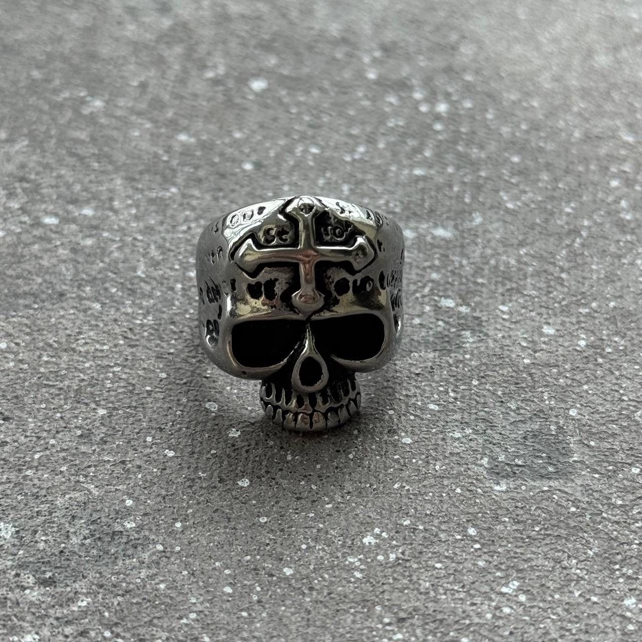 Vintage Gothic Skull 💀 Vintage Silver Ring Size ONE SIZE - 1 Thumbnail