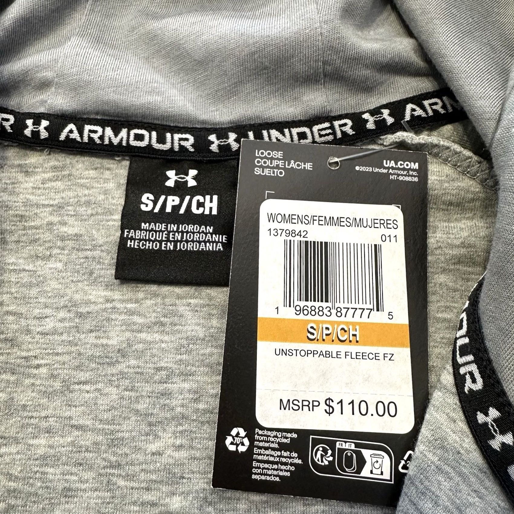 Under Armour Under Armour Tech Hoodie Womens Small Heather Grey Unstoppable Fleece Size S / US 4 / IT 40 - 3 Thumbnail
