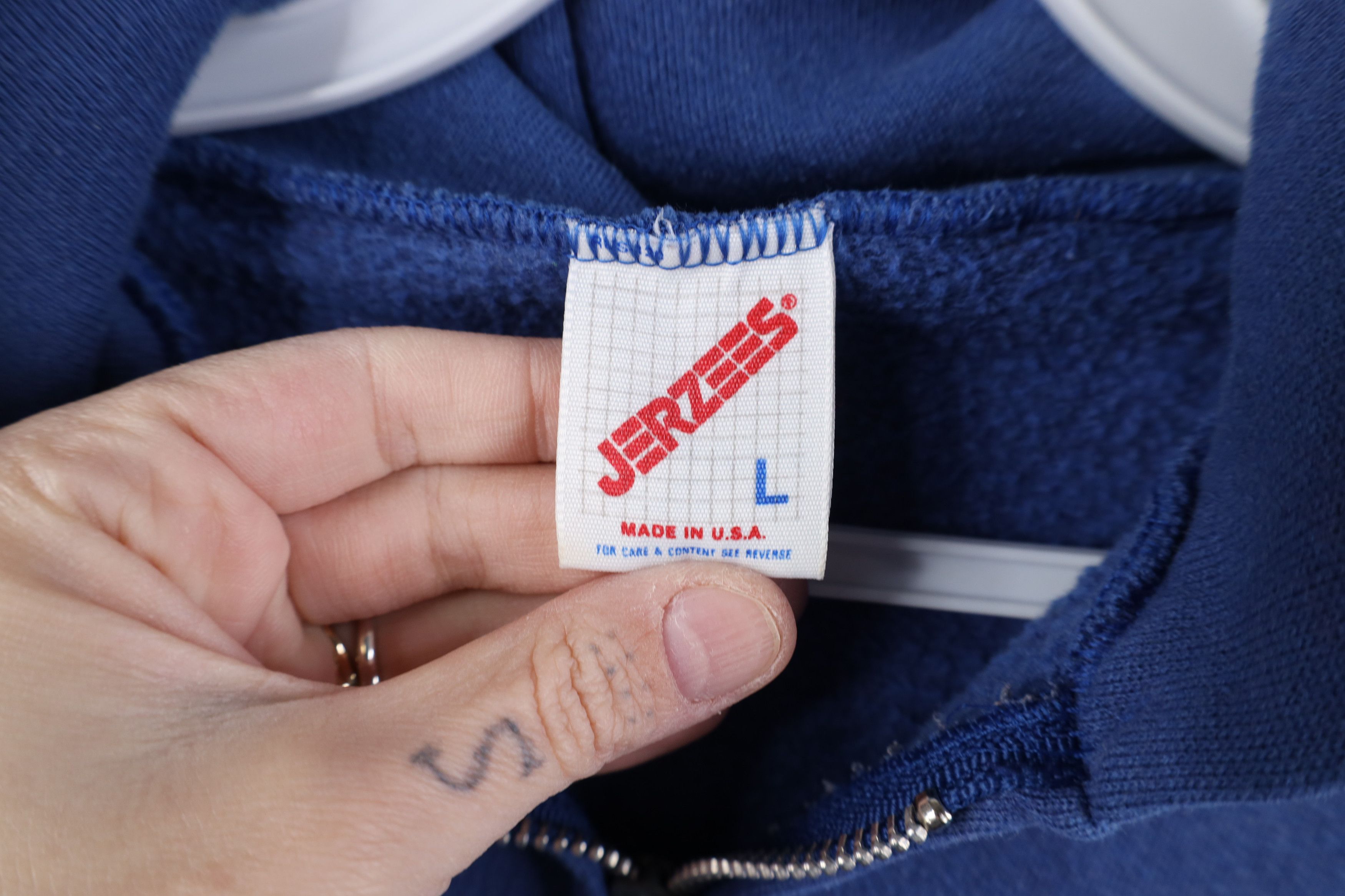 Vintage Vintage 80s 90s Streetwear Blank Full Zip Hoodie Blue USA Size US L / EU 52-54 / 3 - 10 Thumbnail