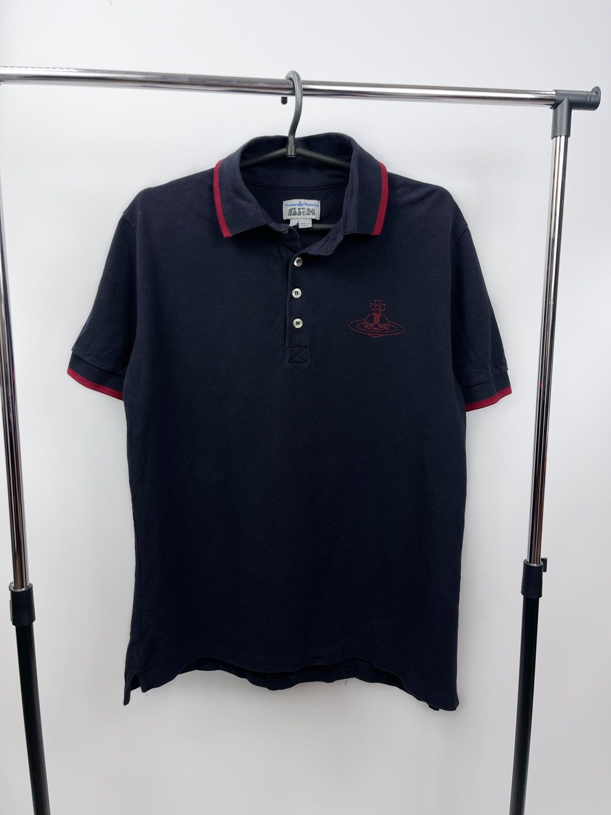 Vivienne Westwood Vivienne Westwood Mens Big Logo Polo Shirt Size XL Blue Size US XL / EU 56 / 4 - 1 Thumbnail