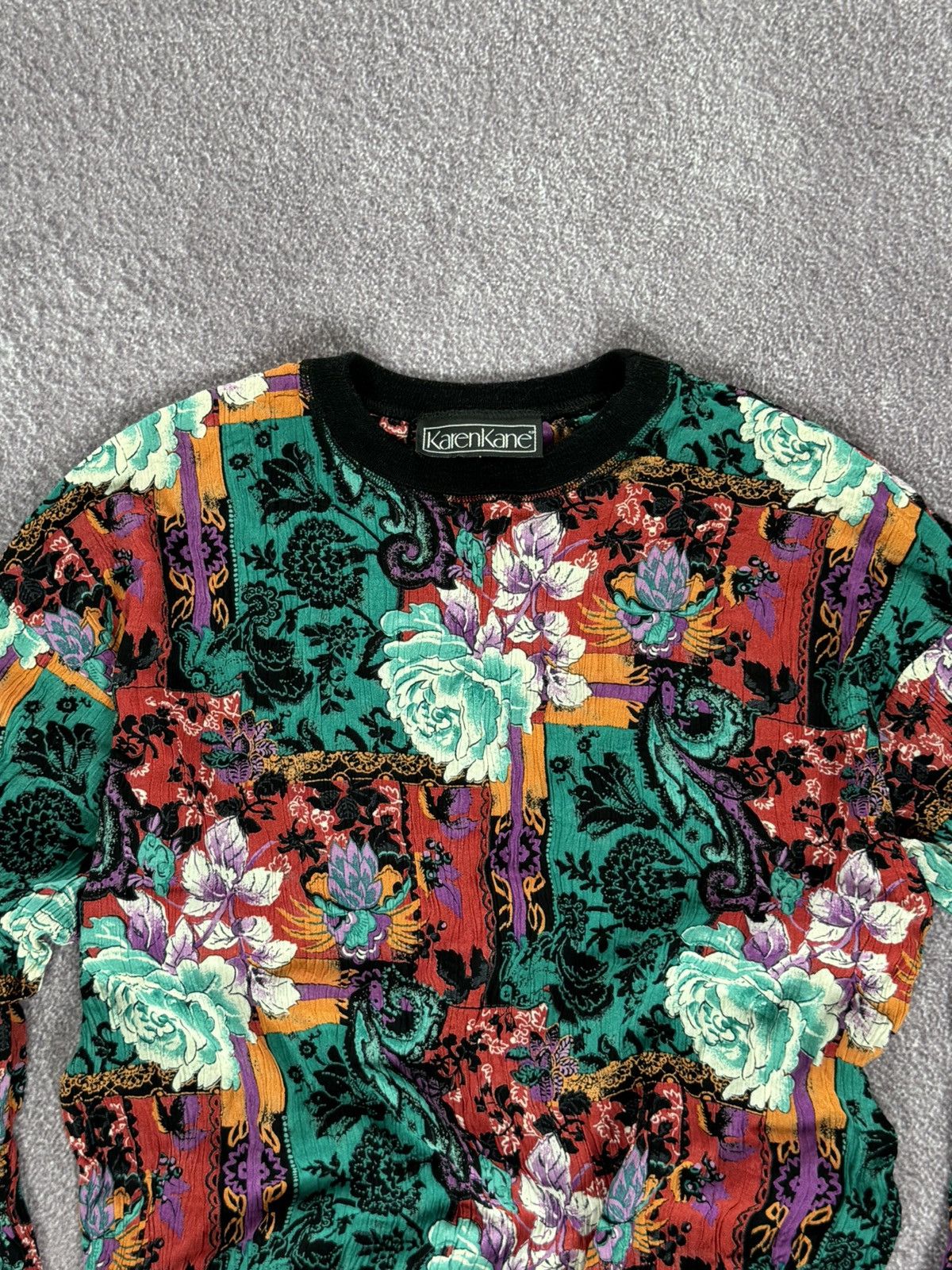 Japanese Brand Vintage Floral Pattern 90’s USA Designer Glamour Blouse Size M / US 6-8 / IT 42-44 - 2 Thumbnail