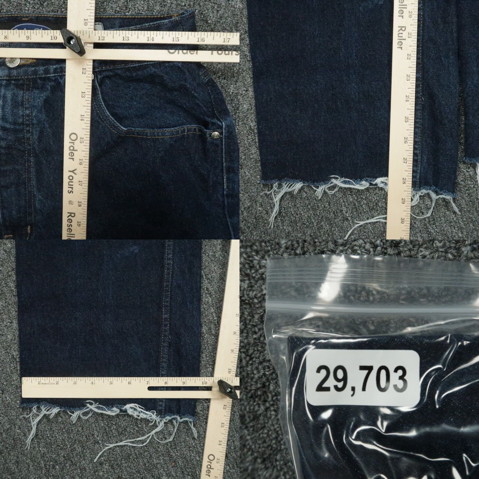 Anchor Blue VINTAGE Anchor Blue Jeans 31x28 Wide Leg Relaxed Fit Baggy Dark Blue 90s Y2K Mens Size US 31 - 8 Thumbnail