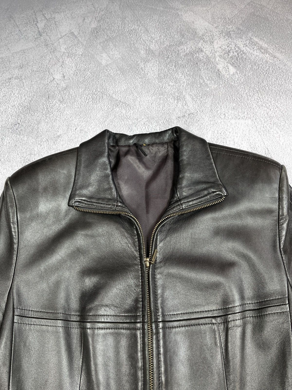 Leather Vintage Y2K Flare sleeves Leather Jacket old money opium L Size L / US 10 / IT 46 - 3 Thumbnail