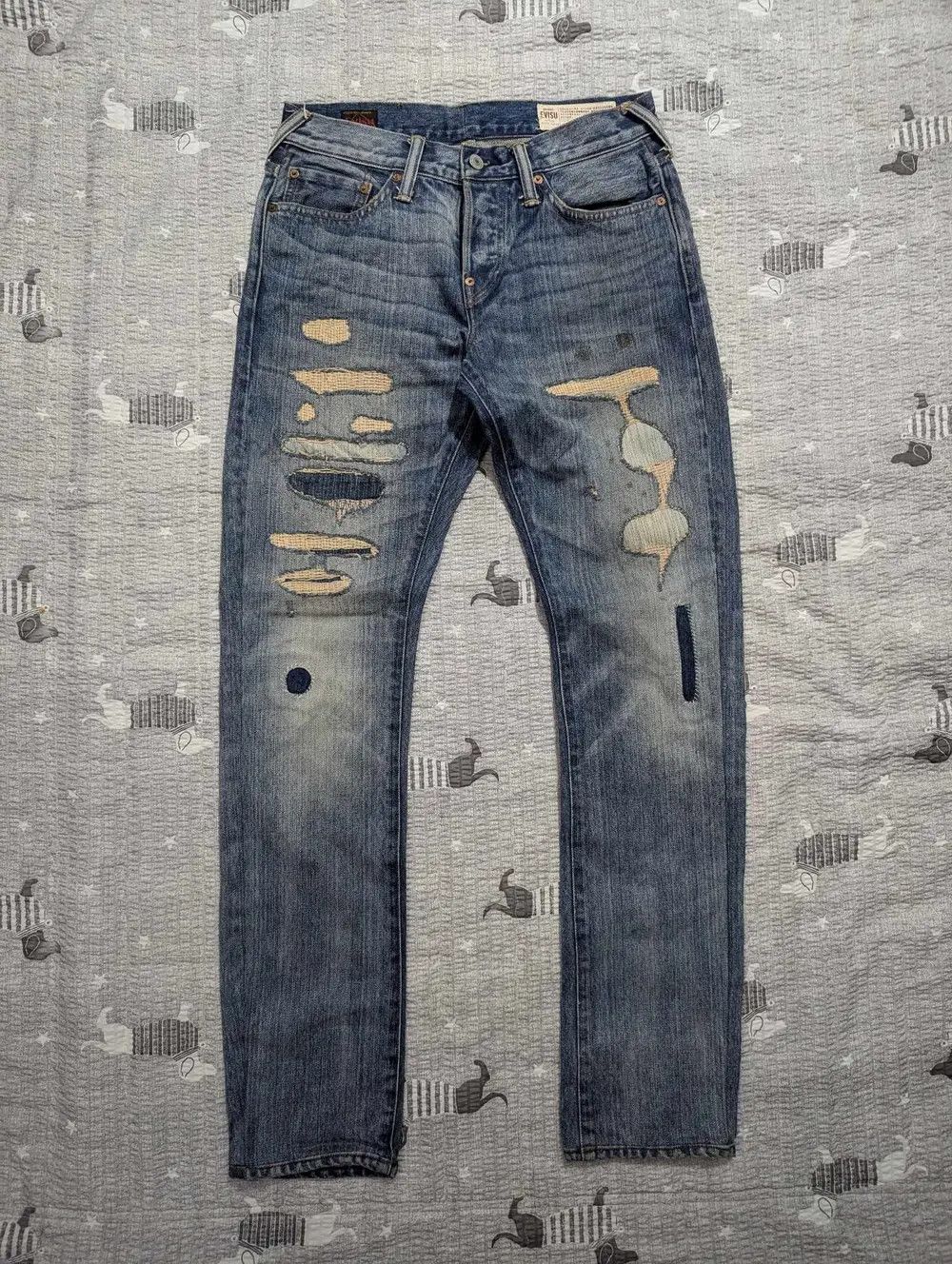 Evisu Evisu Japan Destroyed Seagull Denim Size US 29 - 15 Thumbnail