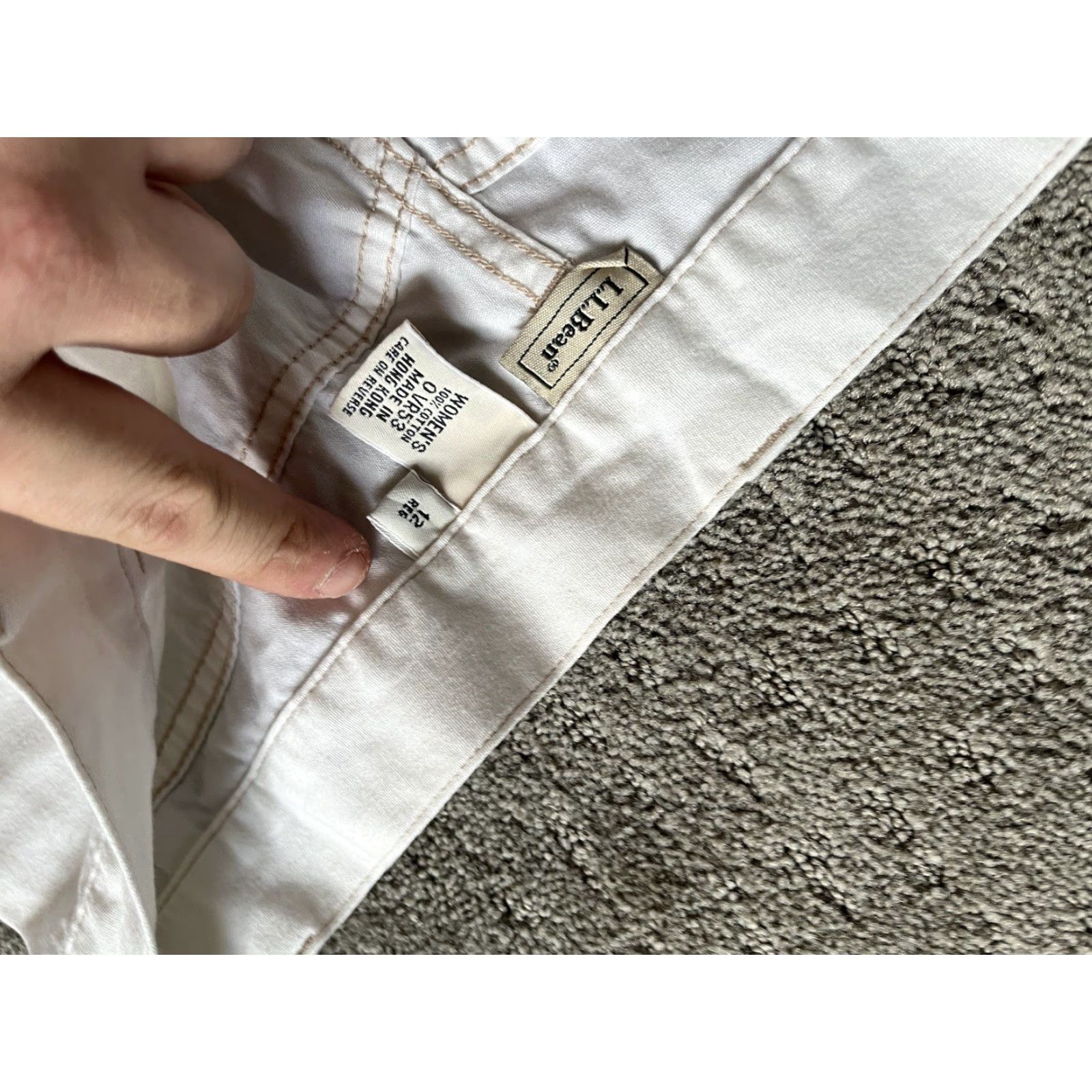 Vintage LL Bean Jeans White Denim Stretch Classic Straight 12 Regular Women Pants Cotton Blend Spandex Pocket 33 in Waist Vintage? (No) Size 33" - 5 Thumbnail