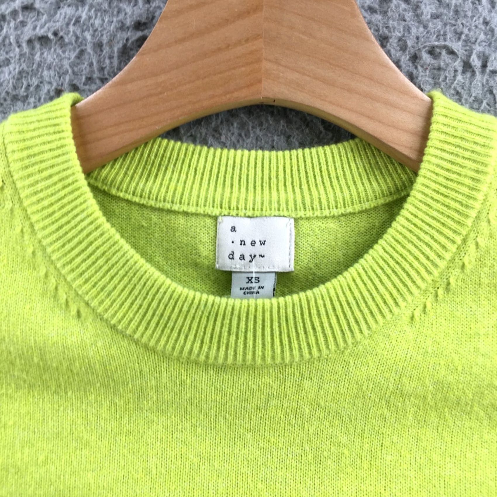 Vintage A New Day Sweater Womens XS Yellow Knitted Pullover Crew Neck Long Sleeve Casual Knit Shirt Pullover Womens XS Yellow Size XS / US 0-2 / IT 36-38 - 3 Thumbnail