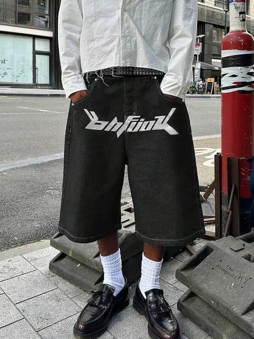 Japanese Brand VINTAGE RETRO 90s drip street shorts jorts Size US 34 / EU 50 - 1 Thumbnail
