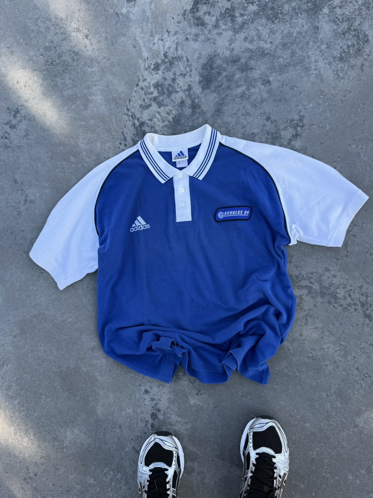 Adidas Vintage 90s Adidas Schalke 04 Soccer Blokecore Polos Jersey Size US L / EU 52-54 / 3 - 6 Thumbnail