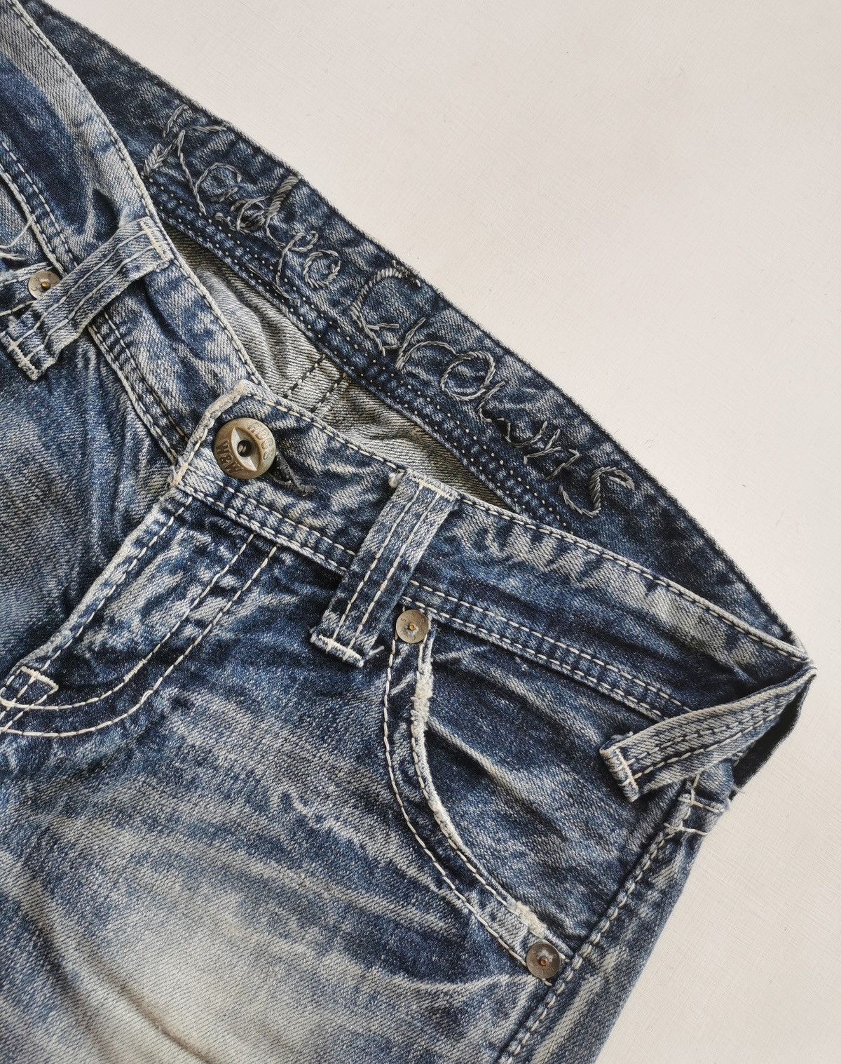 Japanese Brand Rodeo Crowns Japan Zig Zag Patch Jeans Size US 30 / EU 46 - 3 Thumbnail