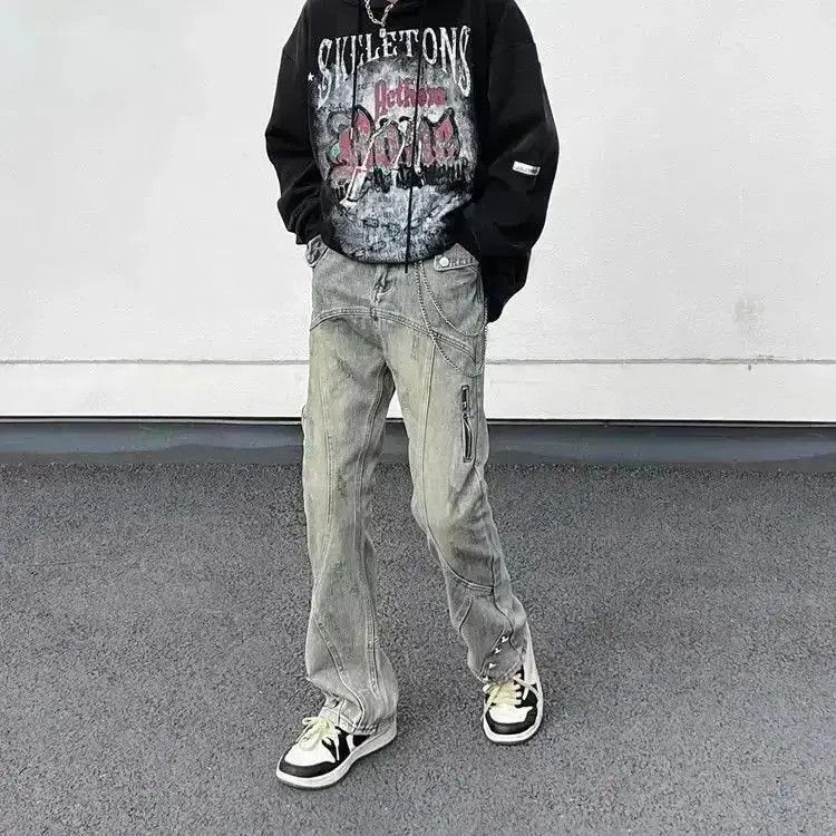 Japanese Brand Retro washed straight leg jeans Size US 32 / EU 48 - 4 Thumbnail