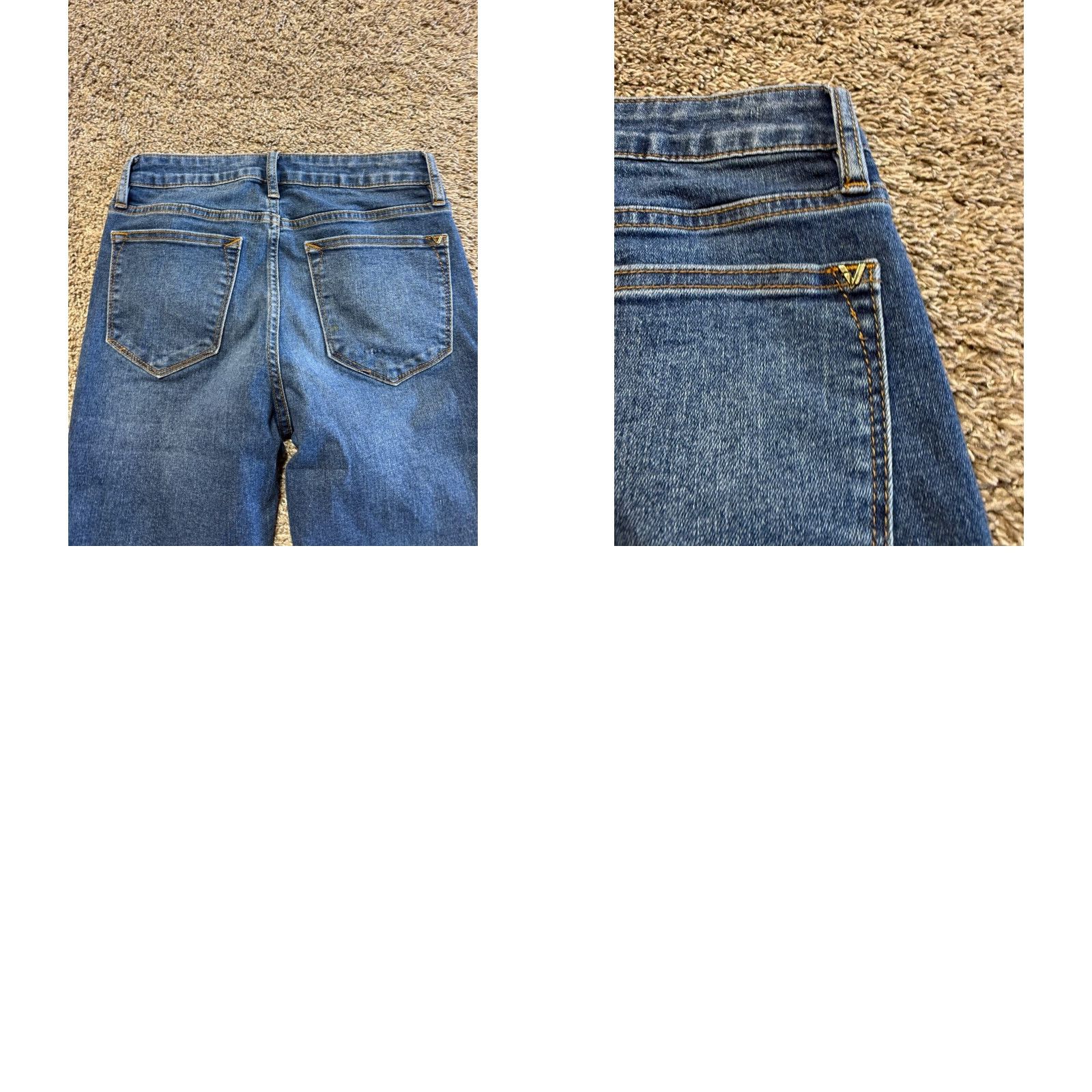 Vintage VIGOSS Women’s Jeans 24 Blue Denim ACE Straight Distressed Stretch Flex Jeans Size 42" / US 20 - 9 Thumbnail