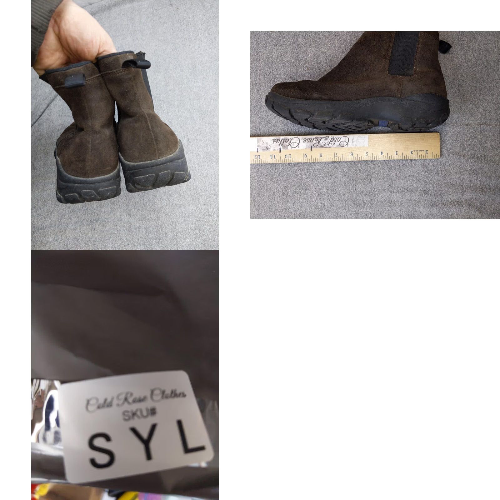 Lands' End Lands' End Mens Chelsea Boots 7.5 40.5 Brown Suede Pull On Ankle Slip Resistant Boot Mens Size US 8 / EU 41 - 8 Thumbnail