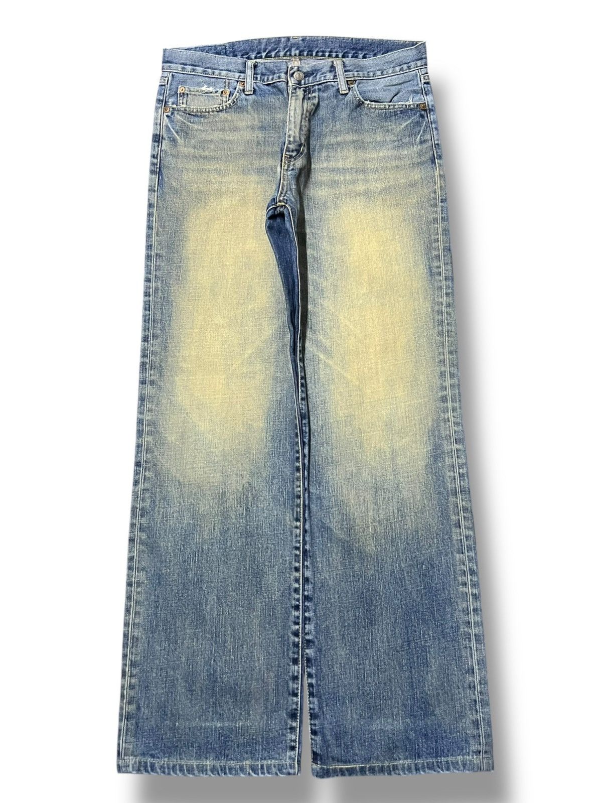 Uniqlo Loose Uniqlo S-002 Vintage Japan - Faded Mud Wash Jeans Size US 35 - 2 Thumbnail