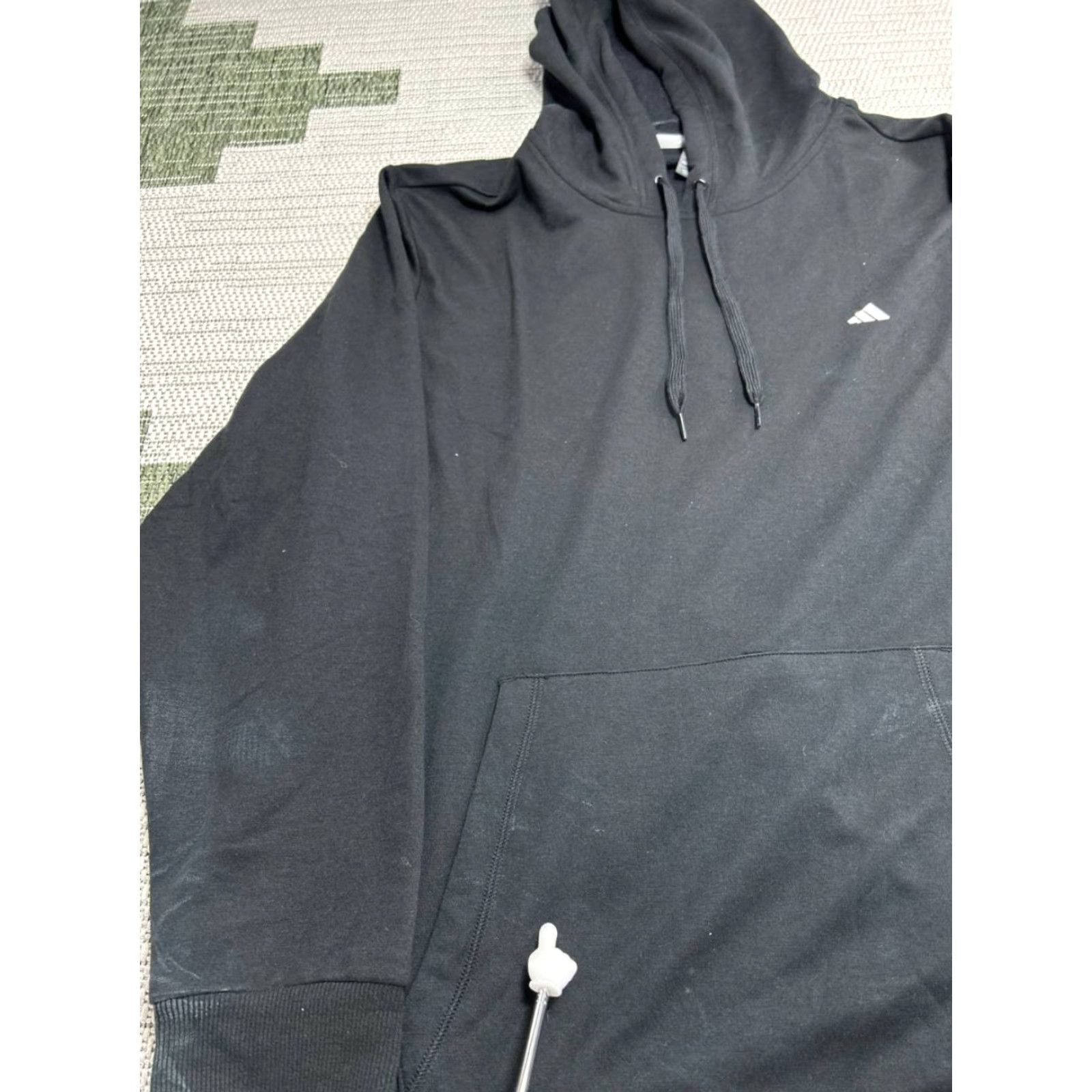 Adidas Adidas Essentials Hoodie Mens XXL Black Logo Cotton Fleece Lined Hooded Pullover Size US XXL / EU 58 / 5 - 7 Thumbnail