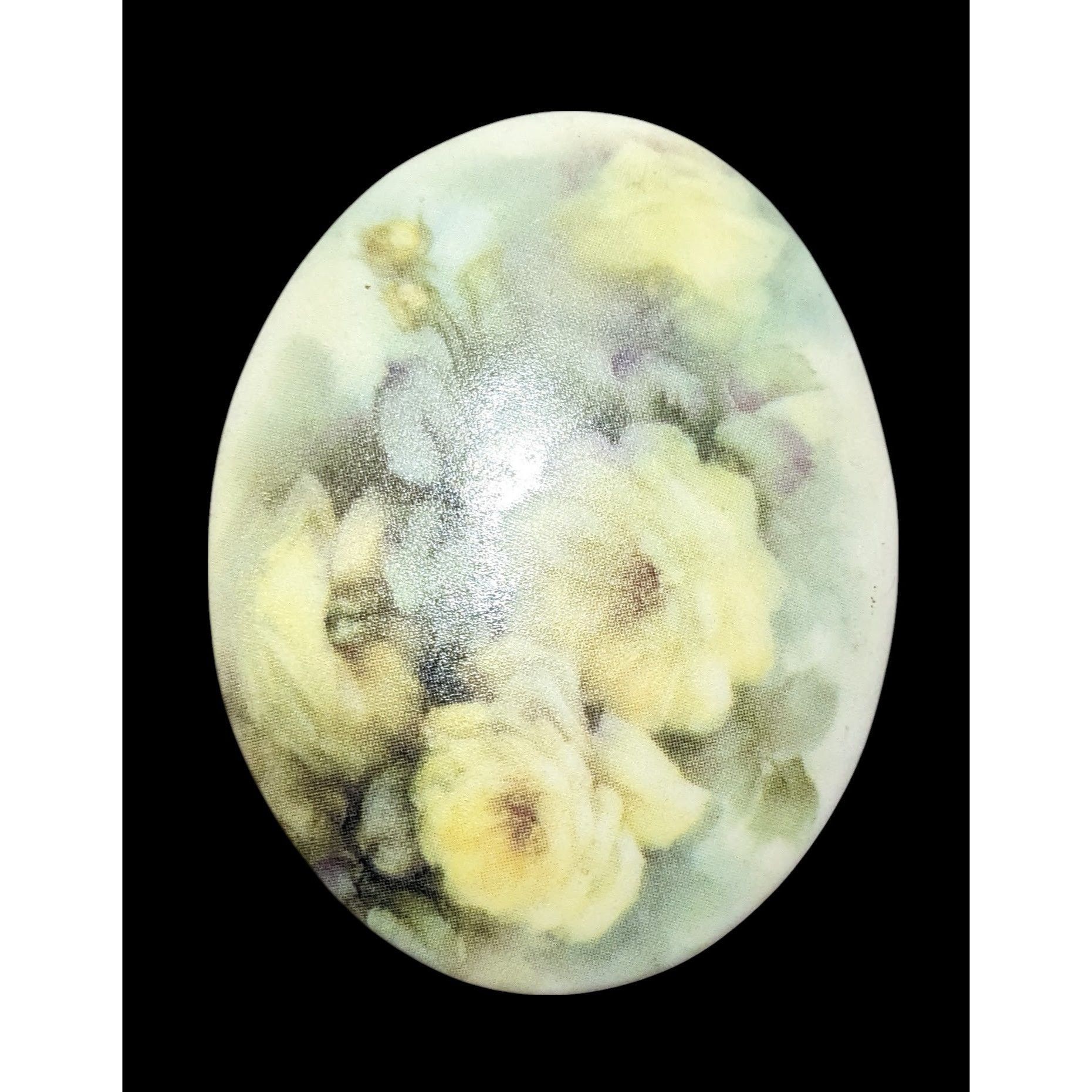 Other Vintage Ceramic Yellow Rose Painted Brooch Size ONE SIZE - 1 Thumbnail