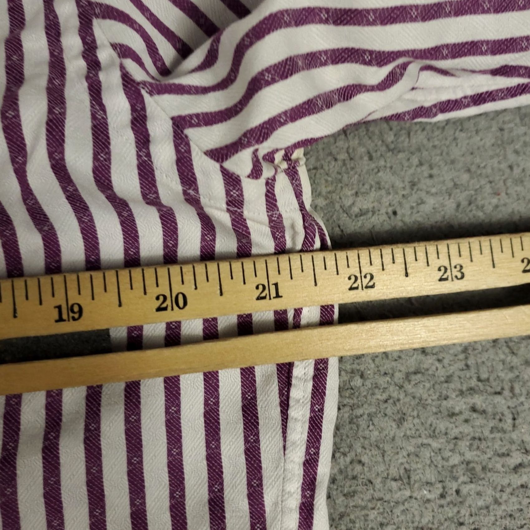 Robert Graham Robert Graham Shirt Mens Size 15.5 White Purple Striped Dress Button Up Size 42R - 5 Thumbnail