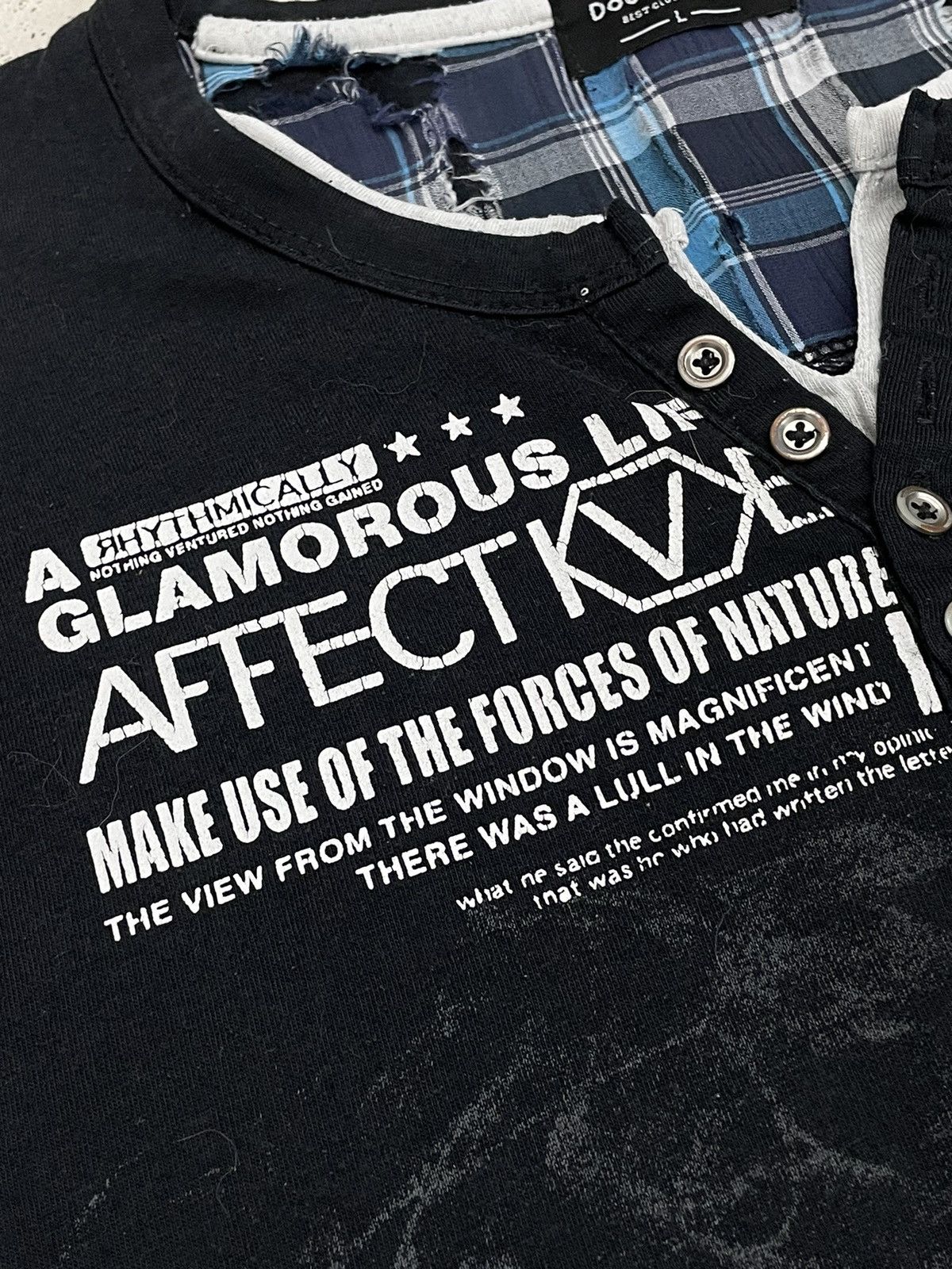 Japanese Brand Doublefocus Glamorous Life Gothic Y2K Graffiti Layered Size US L / EU 52-54 / 3 - 8 Thumbnail