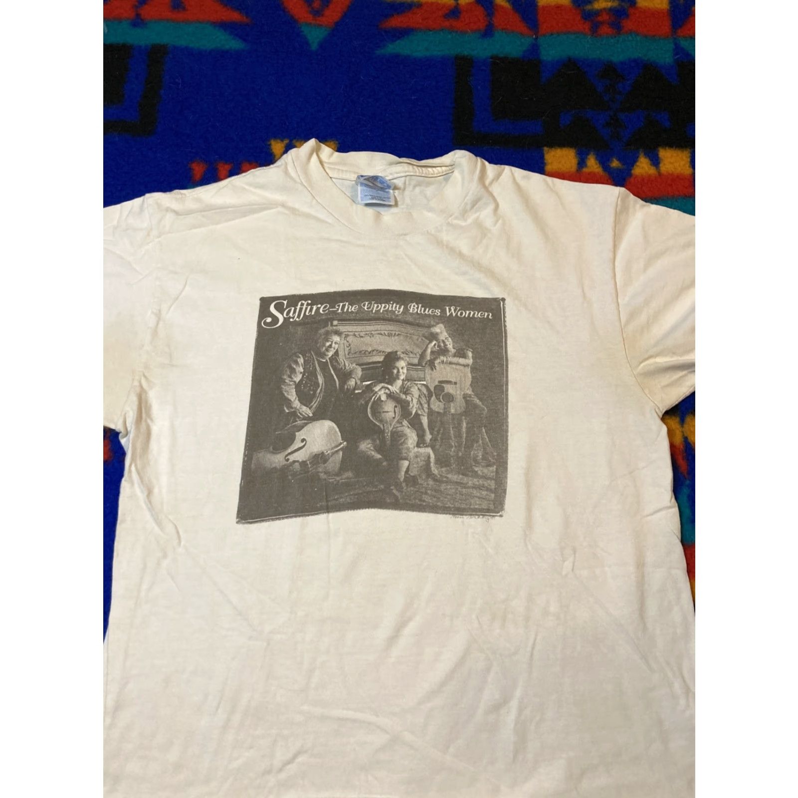 Vintage VINTAGE Saffire Band Tee T-Shirt White 90s Single Stitch Women Large Shirt Blues Uppity Size L / US 10 / IT 46 - 3 Thumbnail