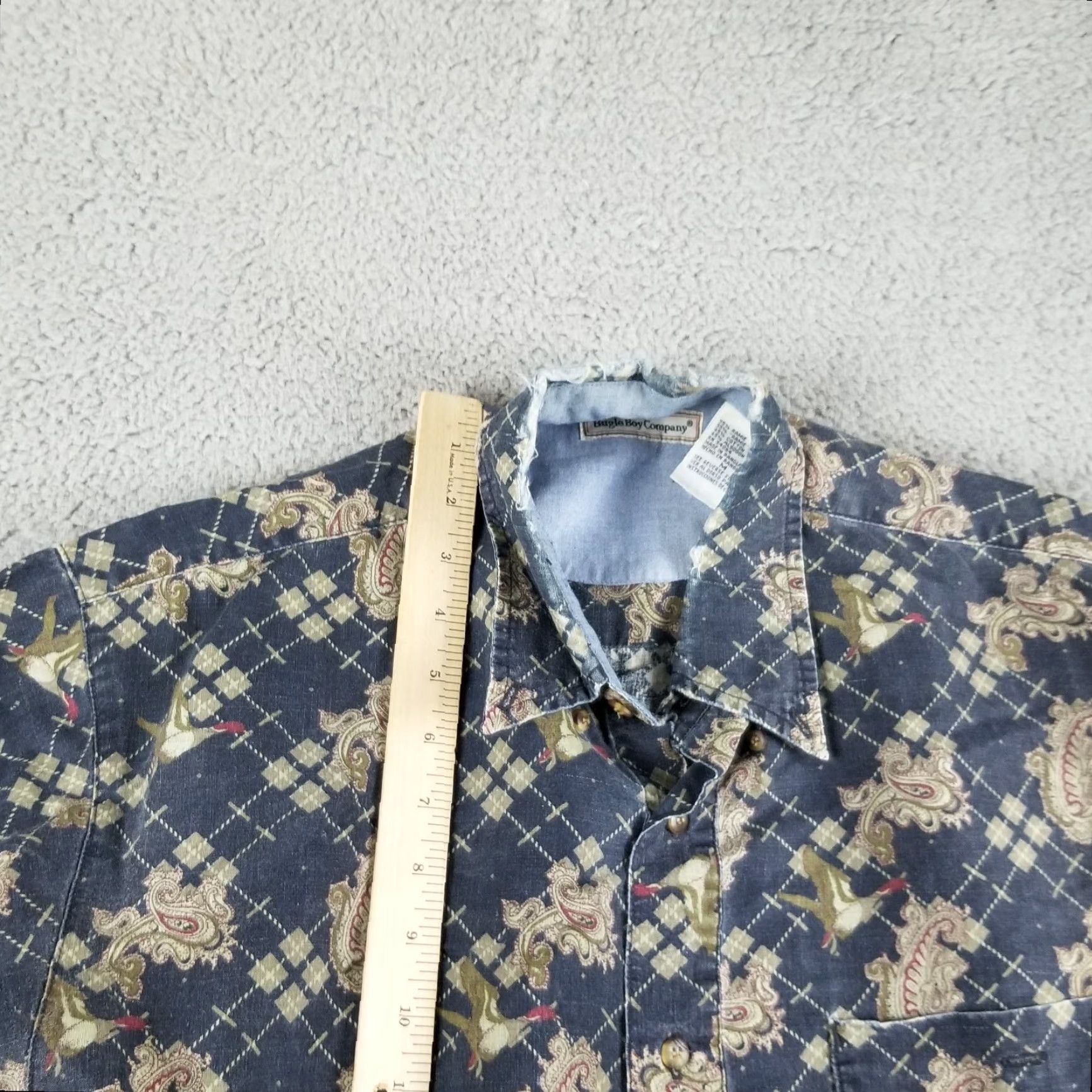 Bugle Boy Bugle Boy Men Shirt Adult Medium Blue Duck All Over Print Button-Down Casual Grunge Hunting Size US M / EU 48-50 / 2 - 3 Thumbnail
