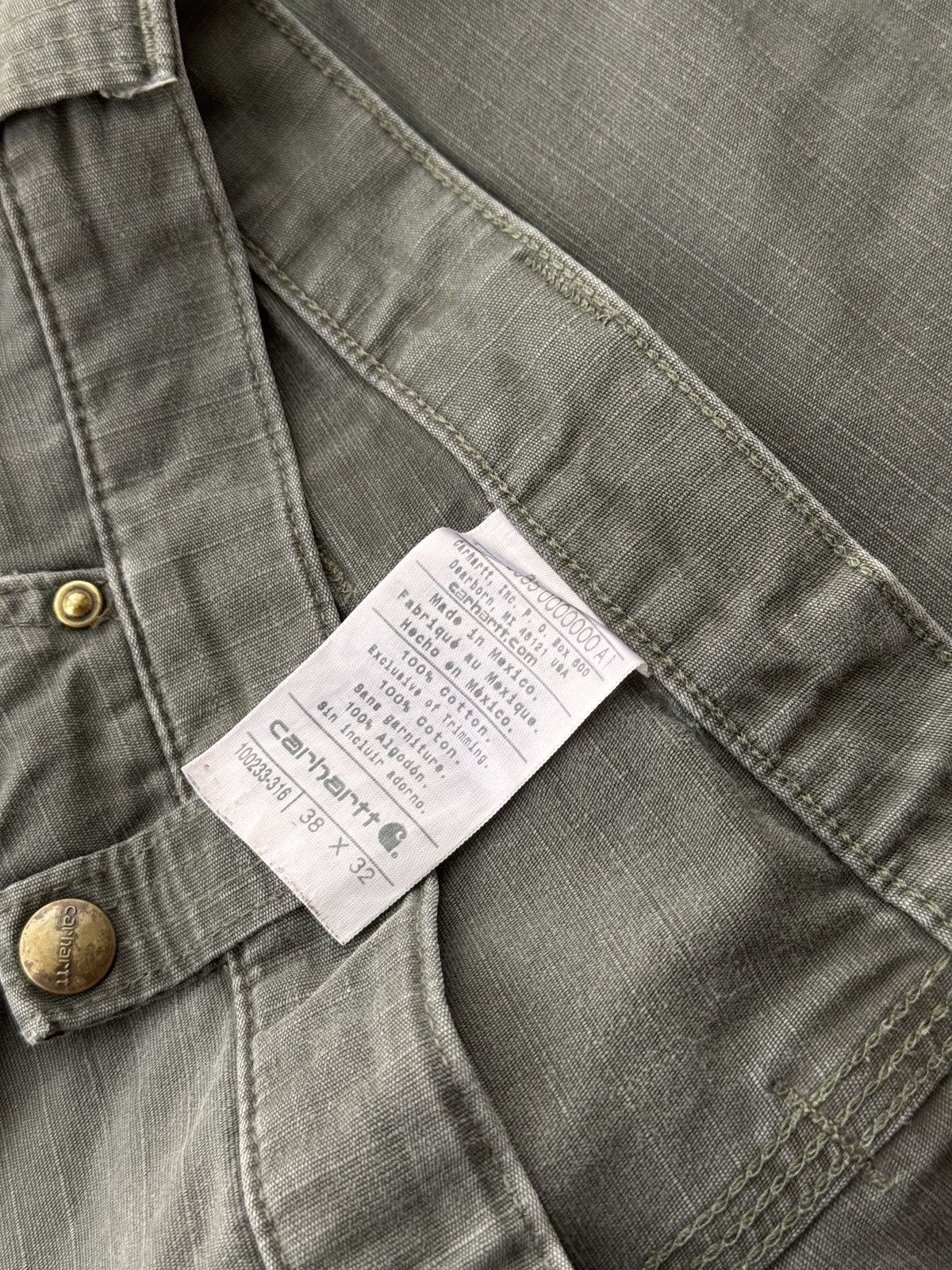 Carhartt × Vintage Vintage Carhartt Workwear Cargo Green Streetwear Pants Size US 38 / EU 54 - 13 Thumbnail