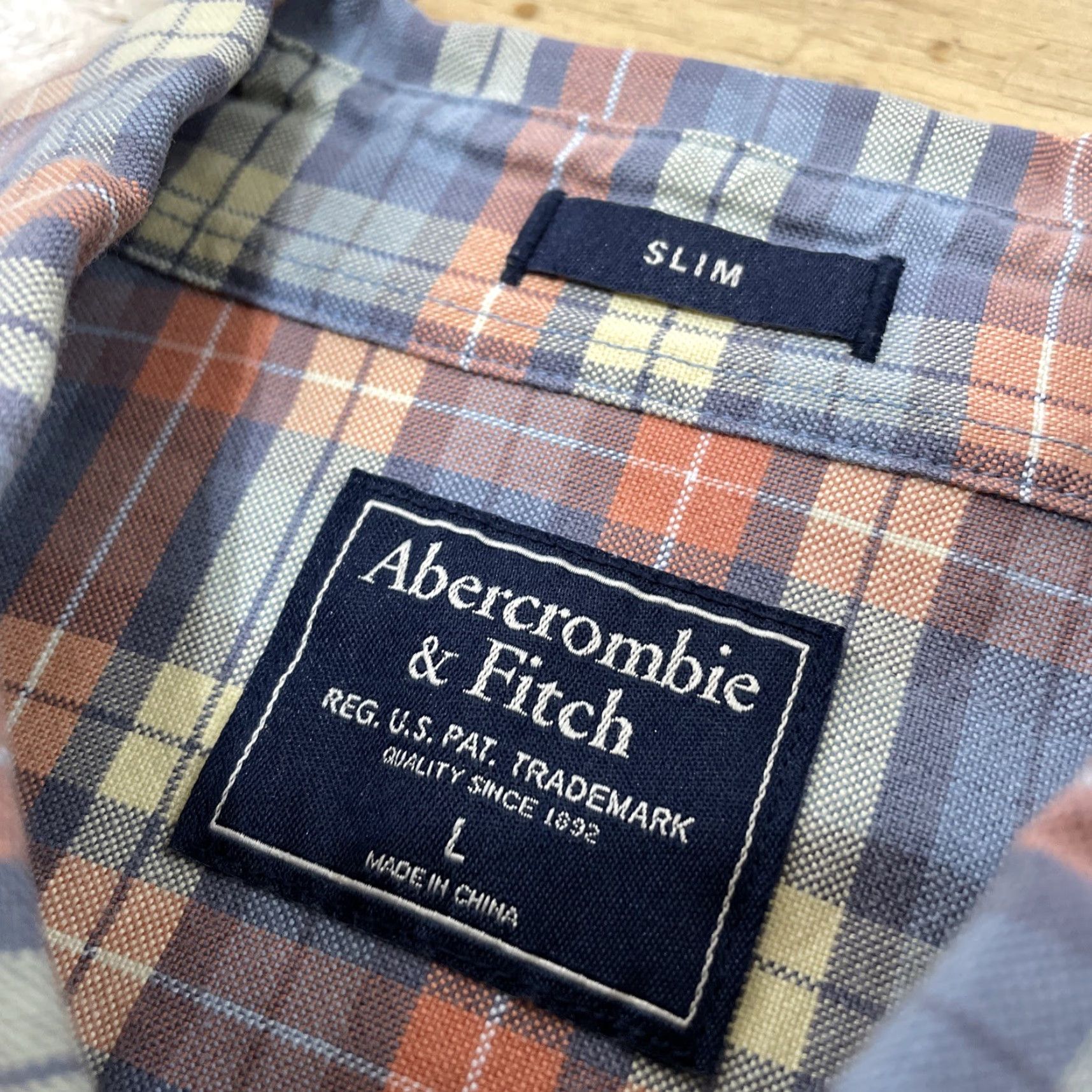 Abercrombie & Fitch VTG Abercrombie & Fitch Shirt Men L Slim Orange Blue Plaid Flannel Grunge Y2k 00s US Vintage Grunge Casual Button-Up Shirt Size US L / EU 52-54 / 3 - 5 Thumbnail