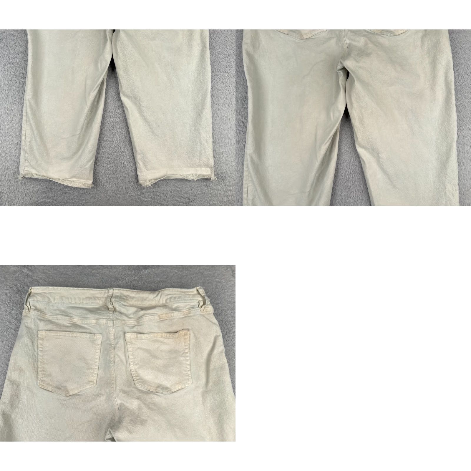 Loft VINTAGE LOFT Jeans Women 14 White Denim Wide-Leg High Rise Zip 34x22 Read Me Size 36" / US 14 / IT 50 - 10 Thumbnail