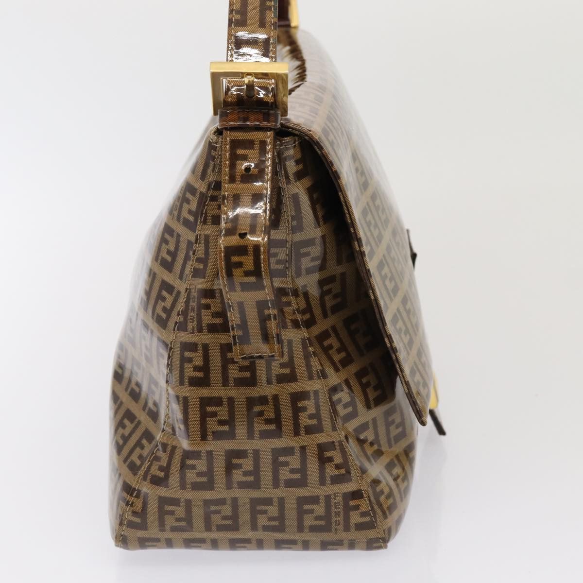 FENDI Zucchino Canvas Mamma Baguette Shoulder Bag Beige