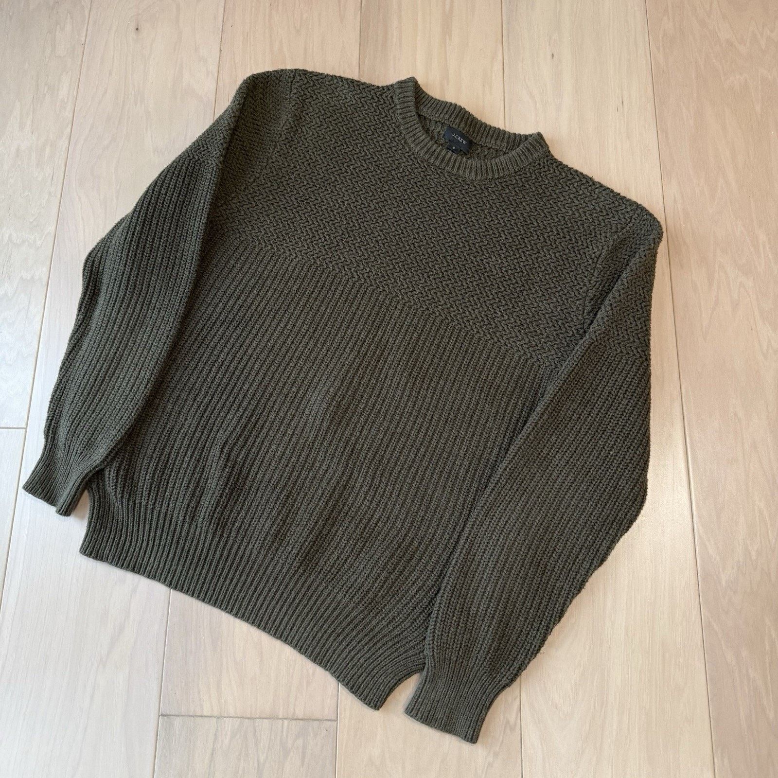 J.Crew J Crew Sweater Small Olive Green Cotton Knit Pullover Size US S / EU 44-46 / 1 - 10 Thumbnail