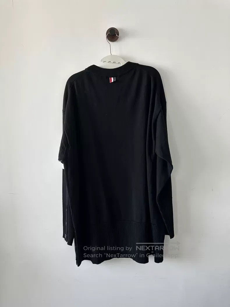 Thom Browne Thom Browne Black limited edition long wool sweater Size US M / EU 48-50 / 2 - 2 Thumbnail