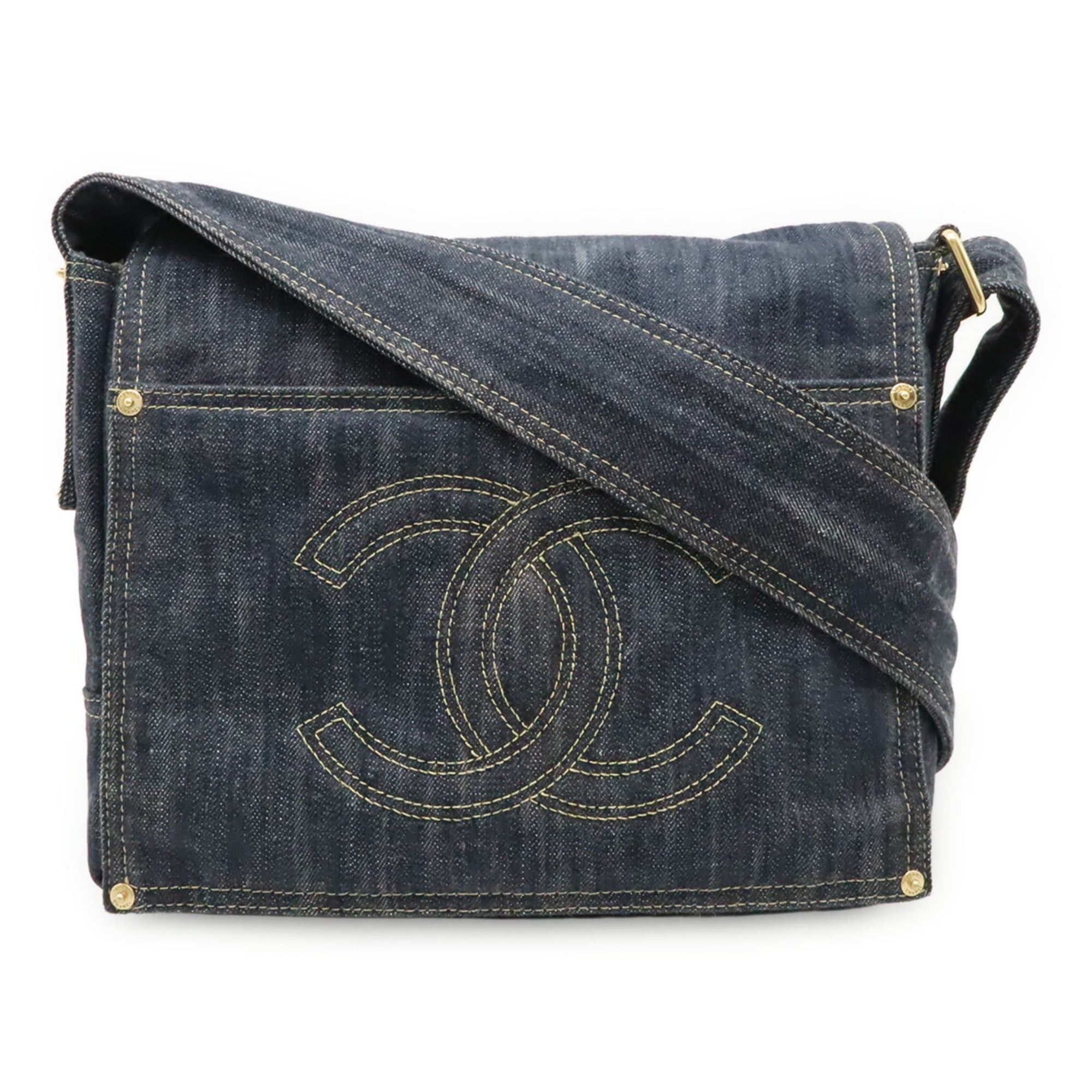 Chanel CHANEL Sparkling Denim Coco Mark Shoulder Bag, Indigo Blue, A31987 Size ONE SIZE - 1 Thumbnail