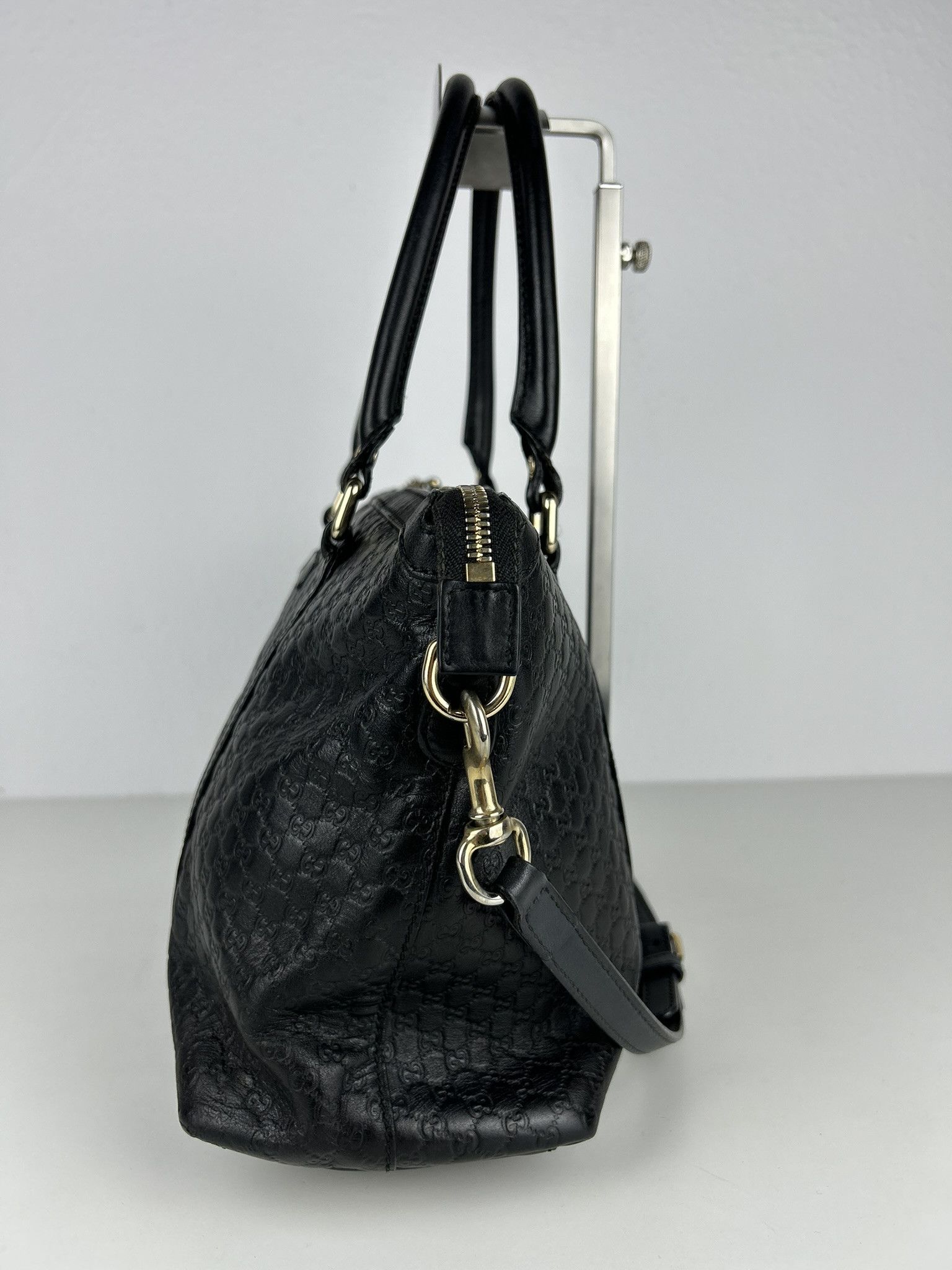 Gucci Gucci microguccissima black leather top zip handbag Size ONE SIZE - 3 Thumbnail