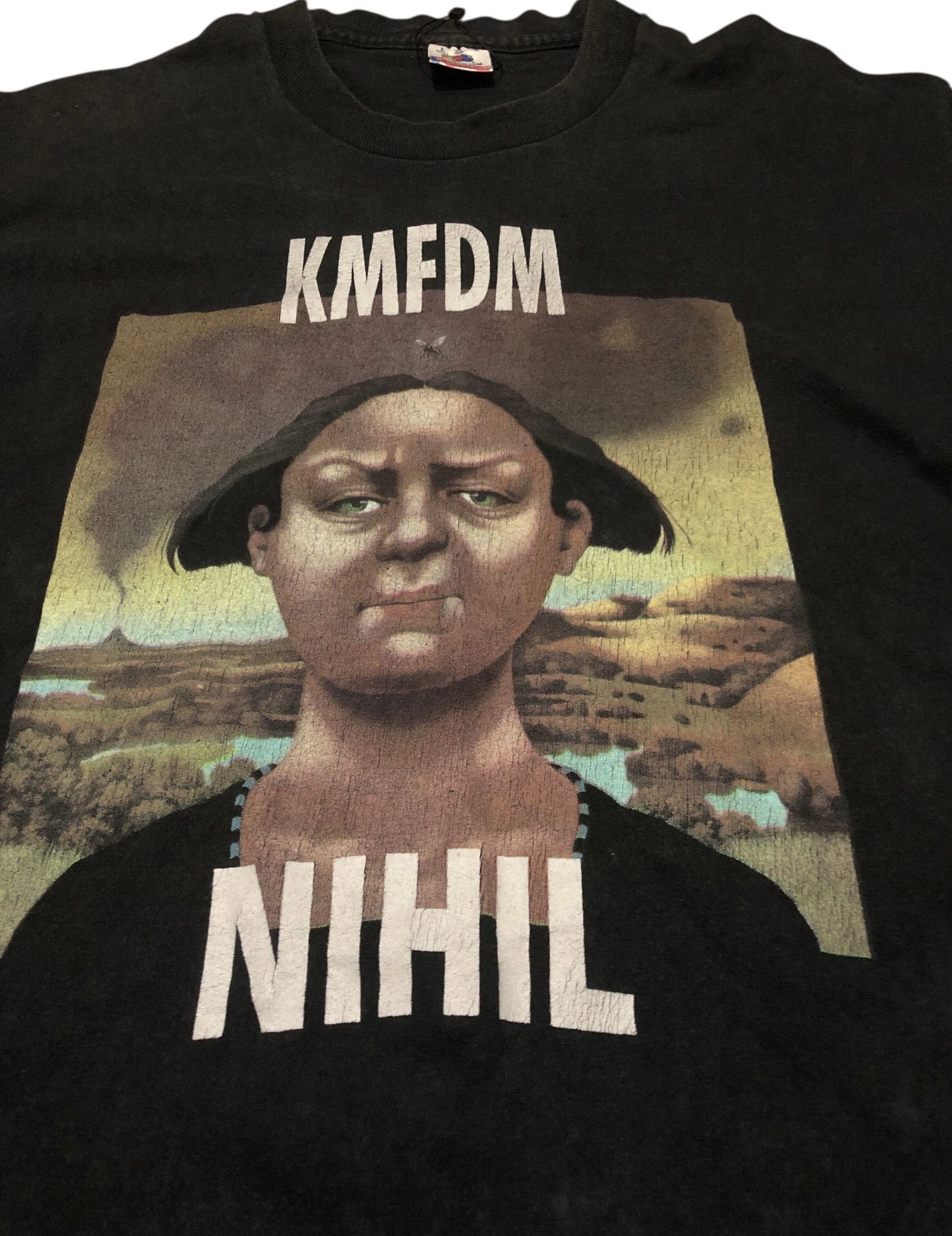 Vintage Vintage 90s KMFDM 'Nihil' Gothic Industrial Band T-Shirt Size US L / EU 52-54 / 3 - 5 Thumbnail
