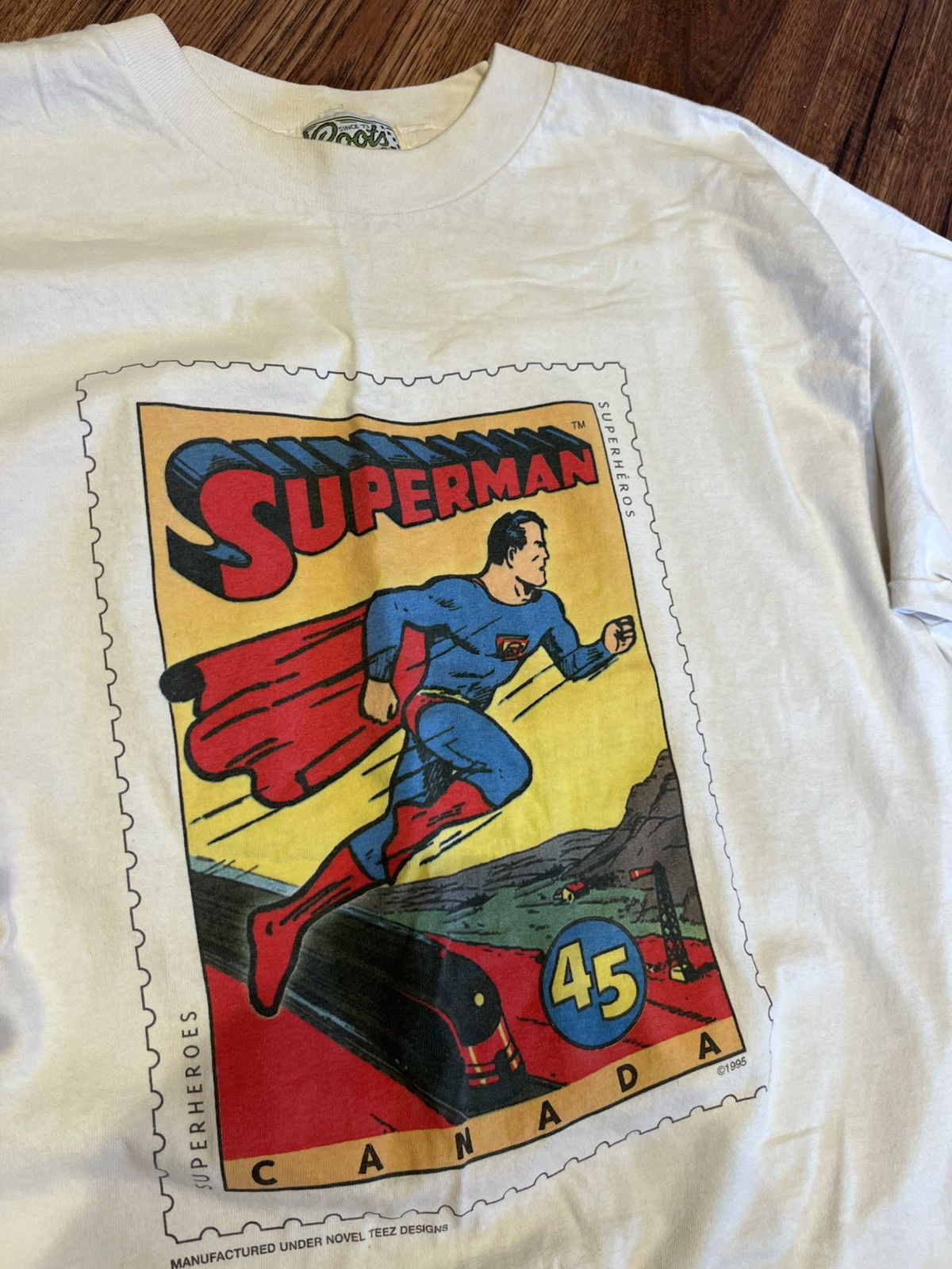 Roots Vintage Superman 1995 Stamp Roots Commemorative Graphic Tee Size US XL / EU 56 / 4 - 4 Thumbnail