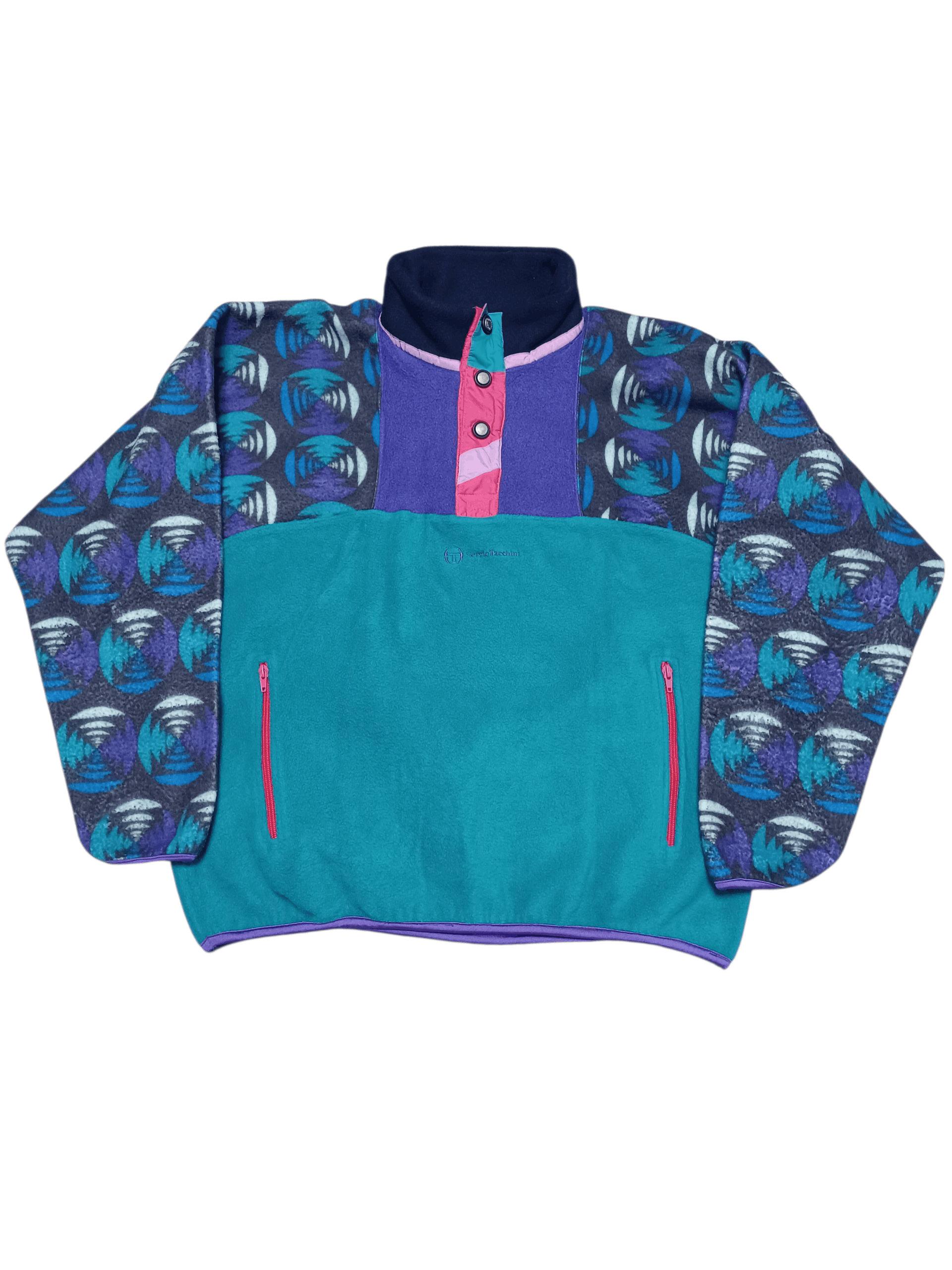 Sergio Tacchini SERGIO TACCHINI VINTAGE FLEECE MADE IN ITALY 1/3 SWEATSHIRT Size US XL / EU 56 / 4 - 1 Thumbnail