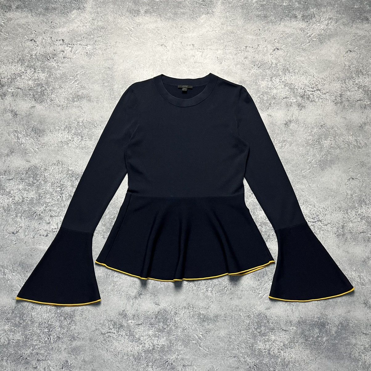 Cos × Designer Cos Navy Blouse Top Bell Sleeve Streetwear Designer Size XS / US 0-2 / IT 36-38 - 1 Thumbnail
