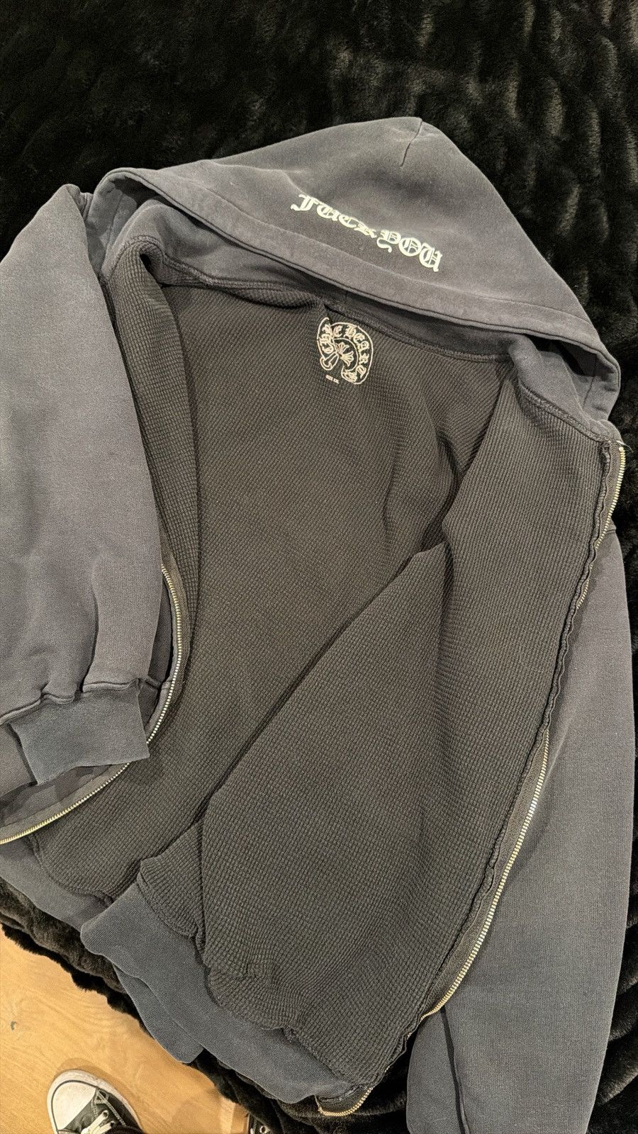 Chrome Hearts CRAZY Vintage ‘90s Chrome Hearts Thermal Lined Hoodie ‘F U’ Size US XXL / EU 58 / 5 - 6 Thumbnail