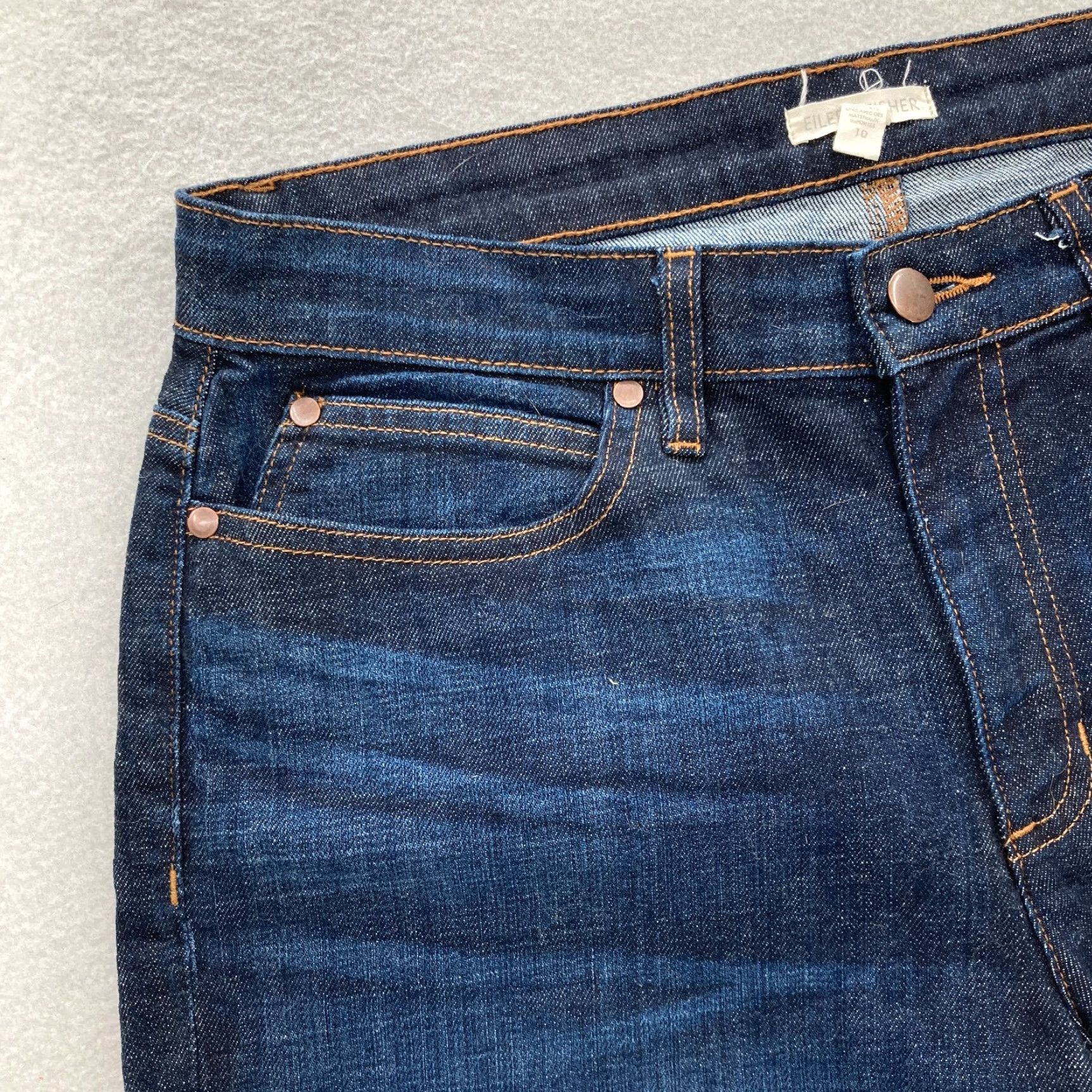 Eileen Fisher Eileen Fisher Jeans Women's 10 Dark Wash Blue Stretch Denim Ankle Regular Size 10 Blue Jeans Size 24" / US 00 / IT 34 - 3 Thumbnail