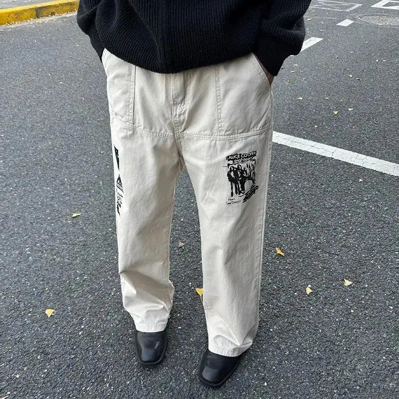 Japanese Brand Retro loose wide leg hip-hop printed jeans Size US 32 / EU 48 - 3 Thumbnail