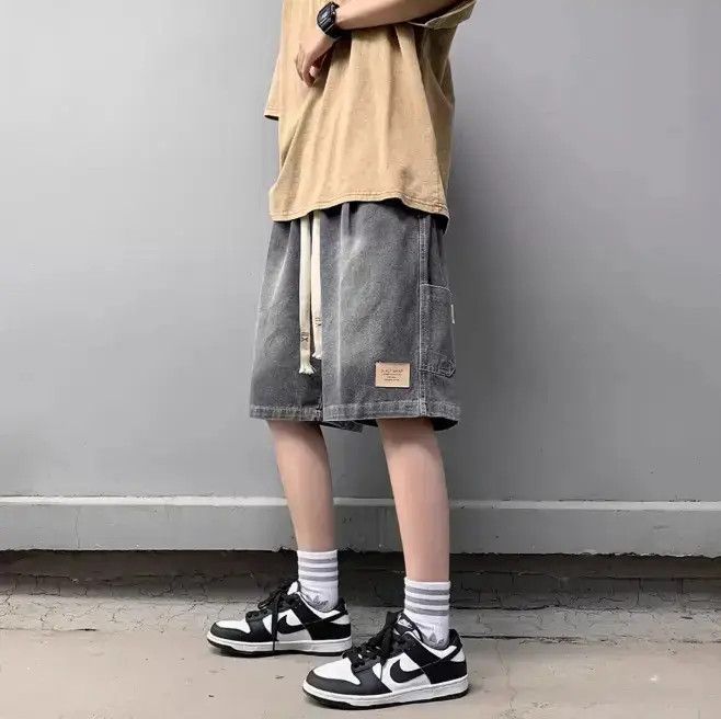 Japanese Brand Retro washed straight leg denim shorts Size US 32 / EU 48 - 4 Thumbnail