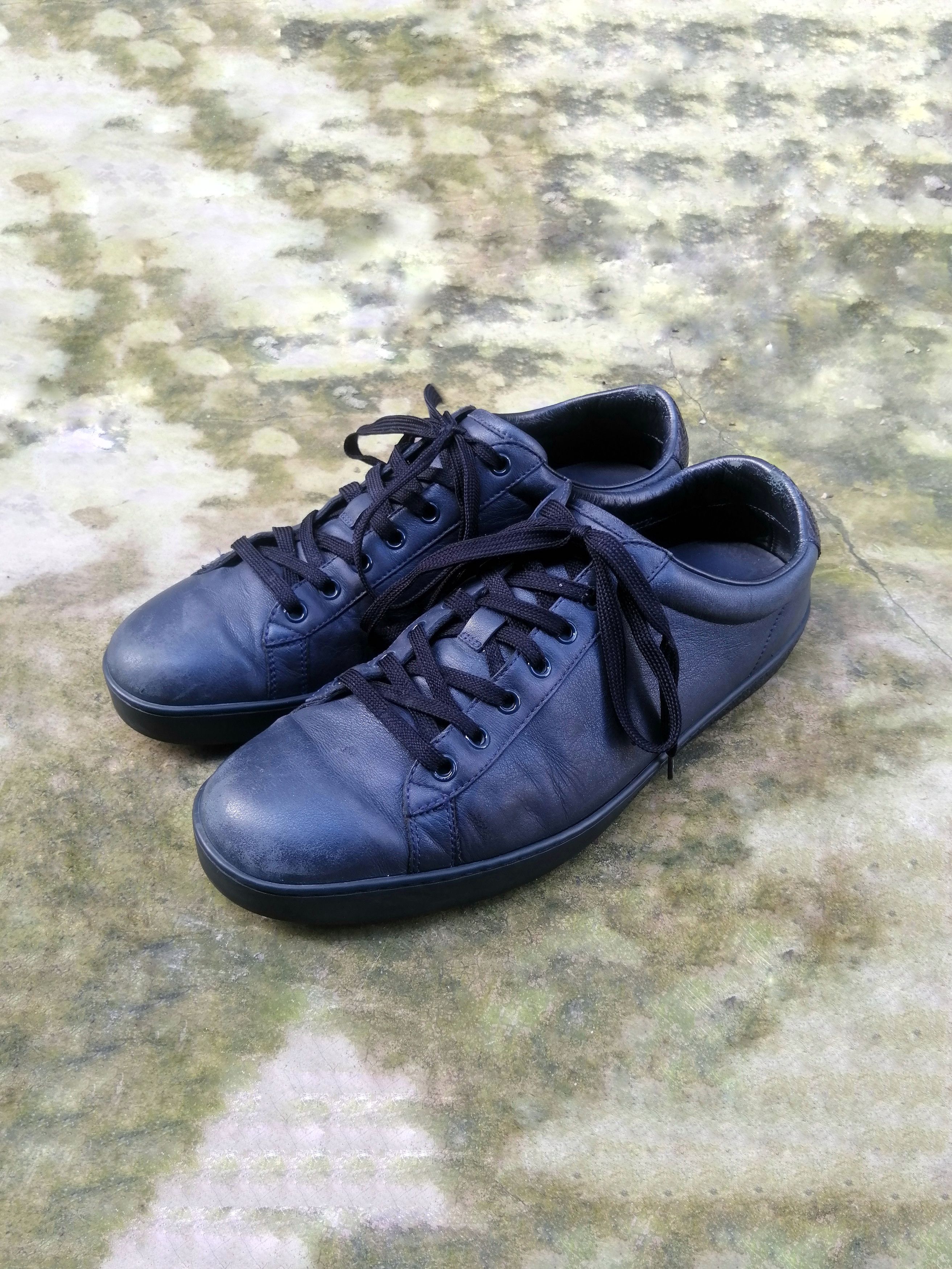 Gucci Gucci Ace Dark Blue Leather Low Sneakers Size 9.5 Size US 9.5 / EU 42-43 - 1 Thumbnail
