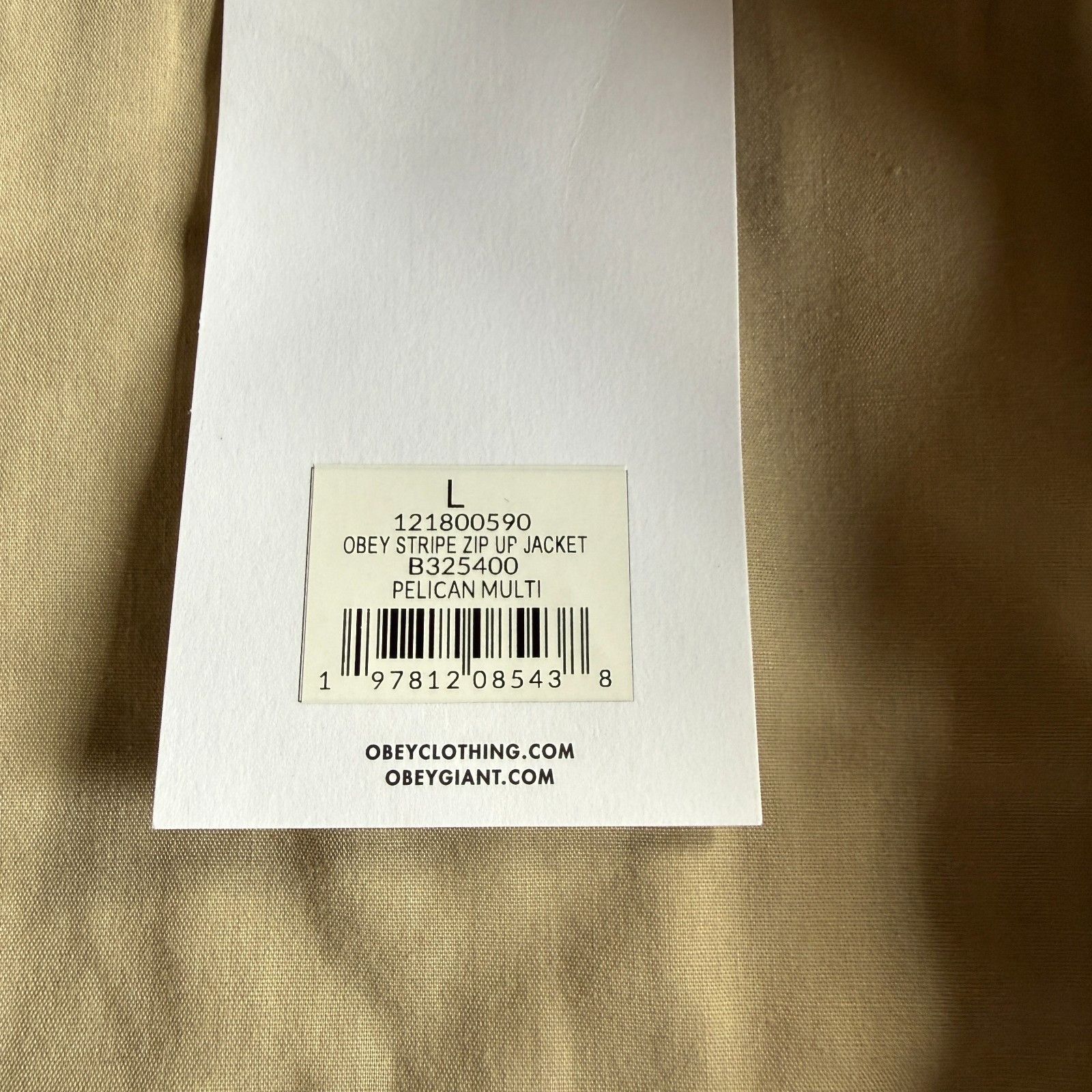 Obey Obey Stripe Zip-Up Jacket in Pelican Multi Beige Size US L / EU 52-54 / 3 - 6 Thumbnail
