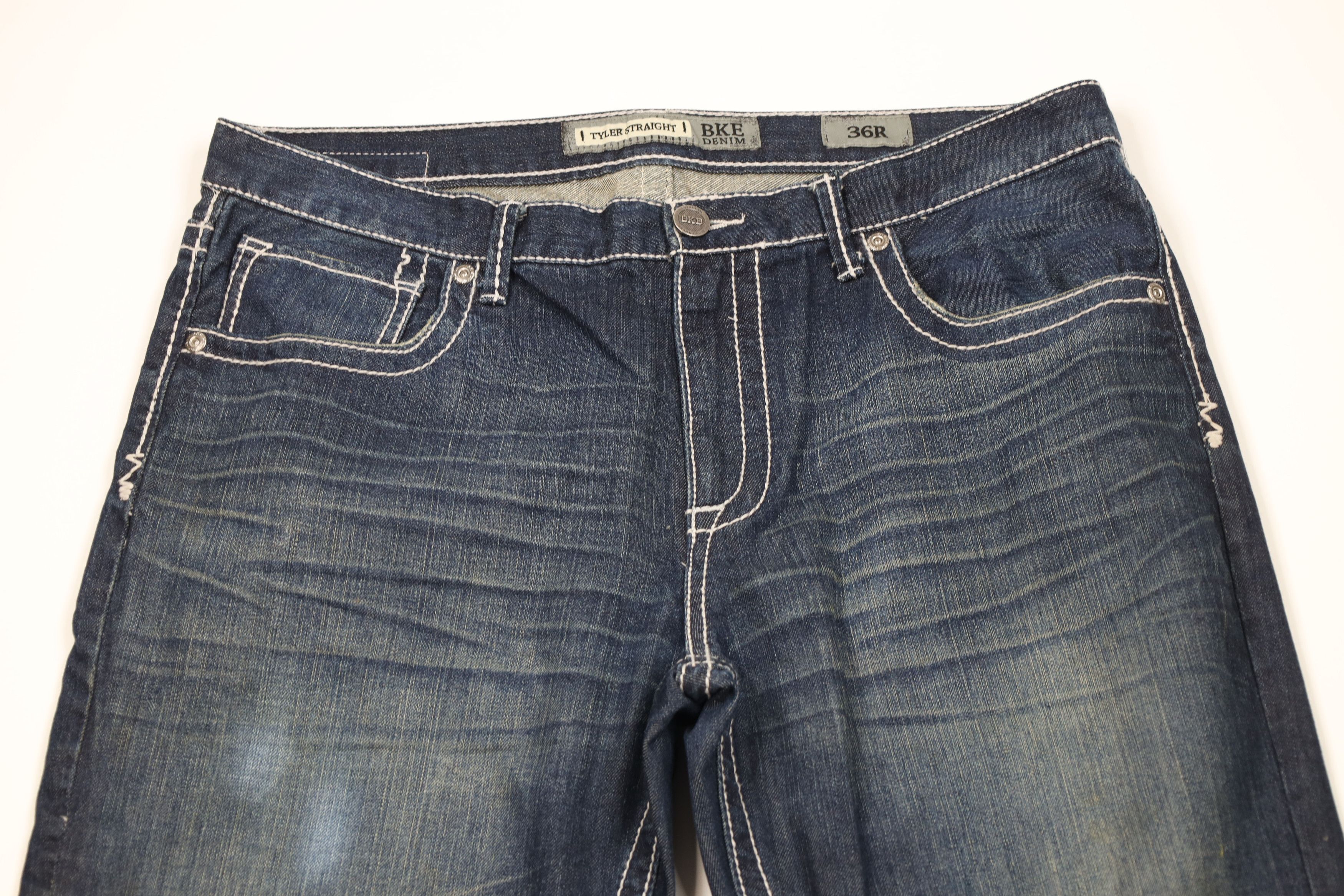 Vintage Buckle BKE Thick Stitch Tyler Straight Leg Denim Jeans Size US 36 / EU 52 - 2 Thumbnail