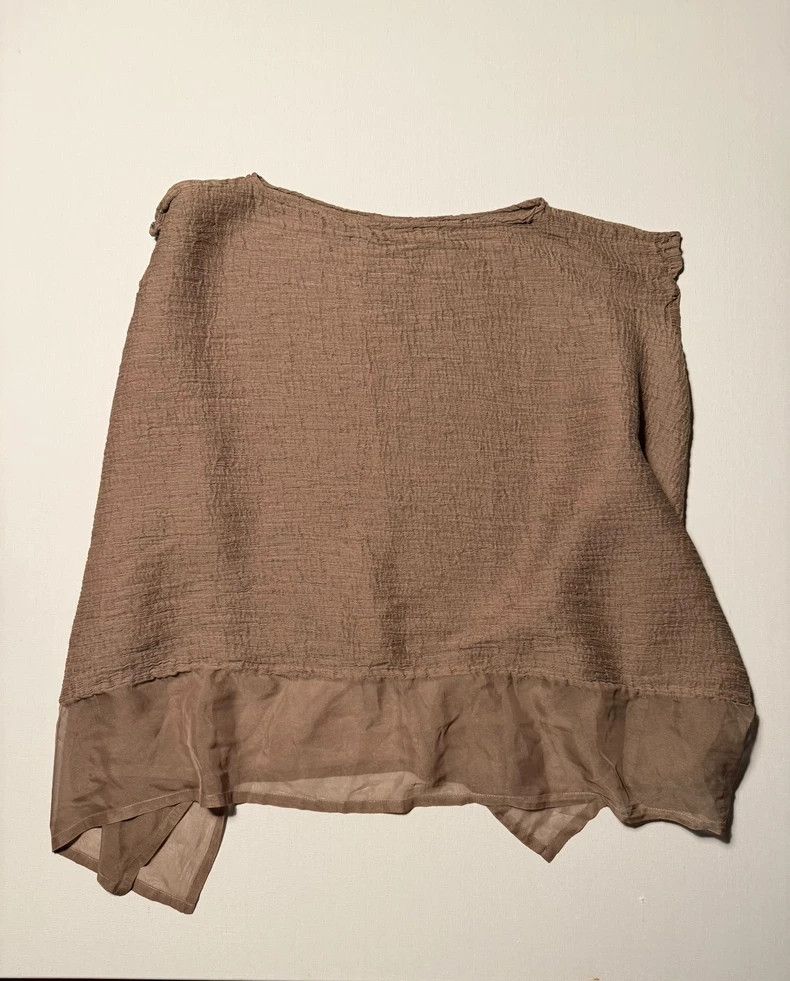 Issey Miyake Issey Miyake size:one size Brown chiffon short-sleeved shi Size M / US 6-8 / IT 42-44 - 2 Thumbnail