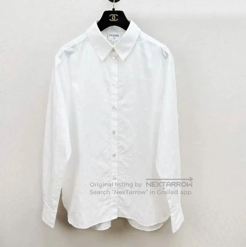 Chanel Chanel White Cotton Long Sleeve Shirt . Size US S / EU 44-46 / 1 - 1 Thumbnail