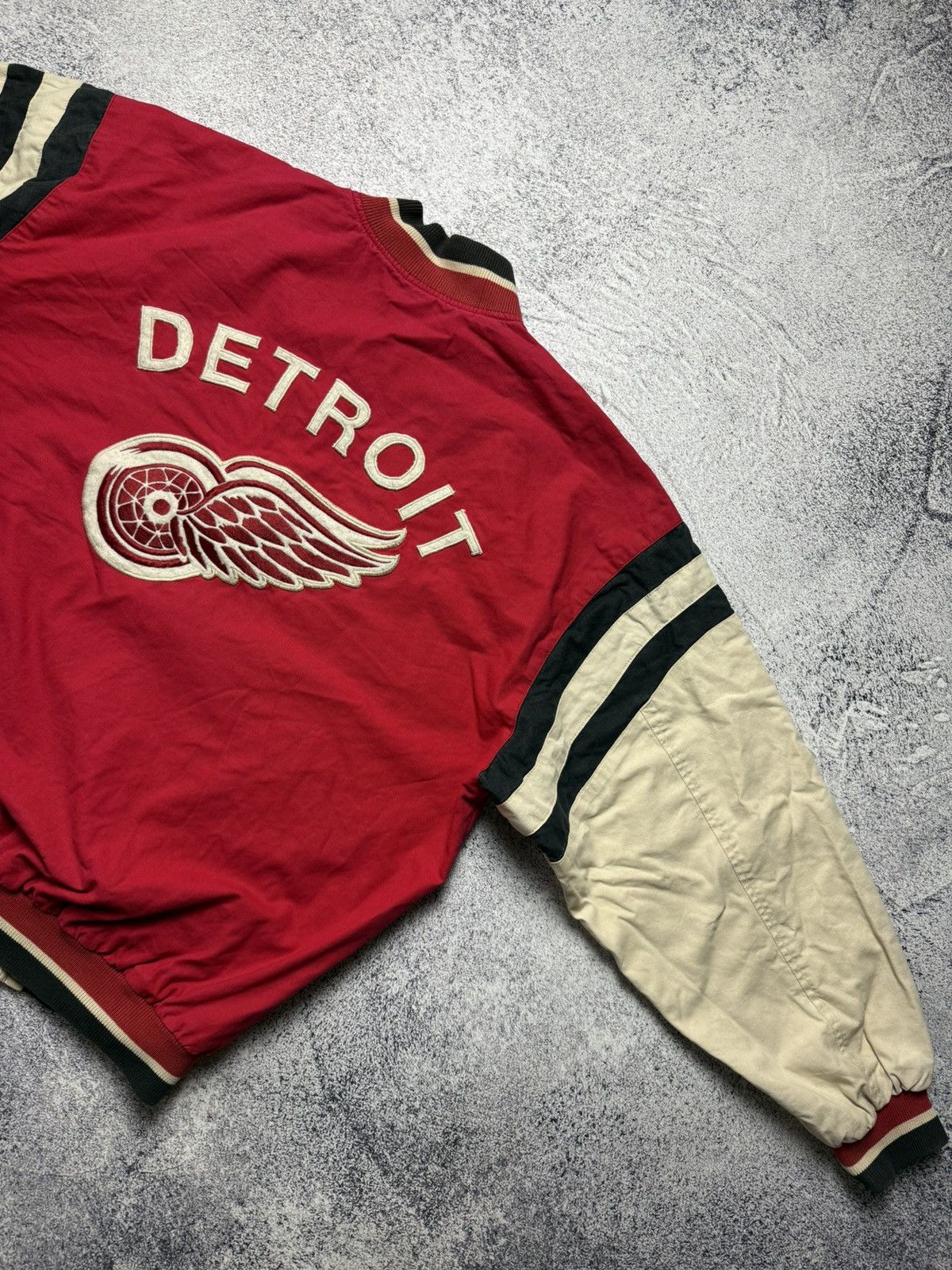 NHL Vintage 90s Mirage NHL Red Wings Detroit Bomber Jacket Rare Size US XL / EU 56 / 4 - 22 Thumbnail